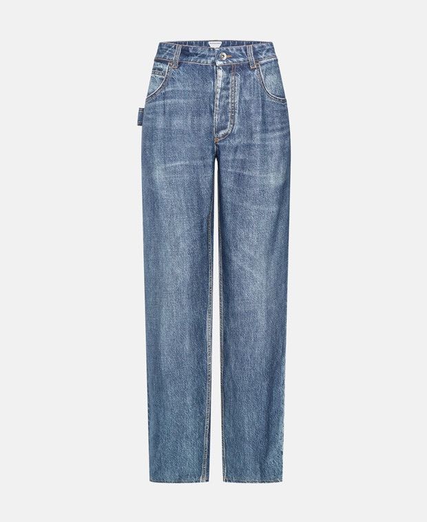 デニム・ジーパン BOTTEGA VENETA Woman Jeans Denim 824659V5DV0 4056 Bottega Veneta Wide Leg Denim Jeans - Mid Blue | Garmentory