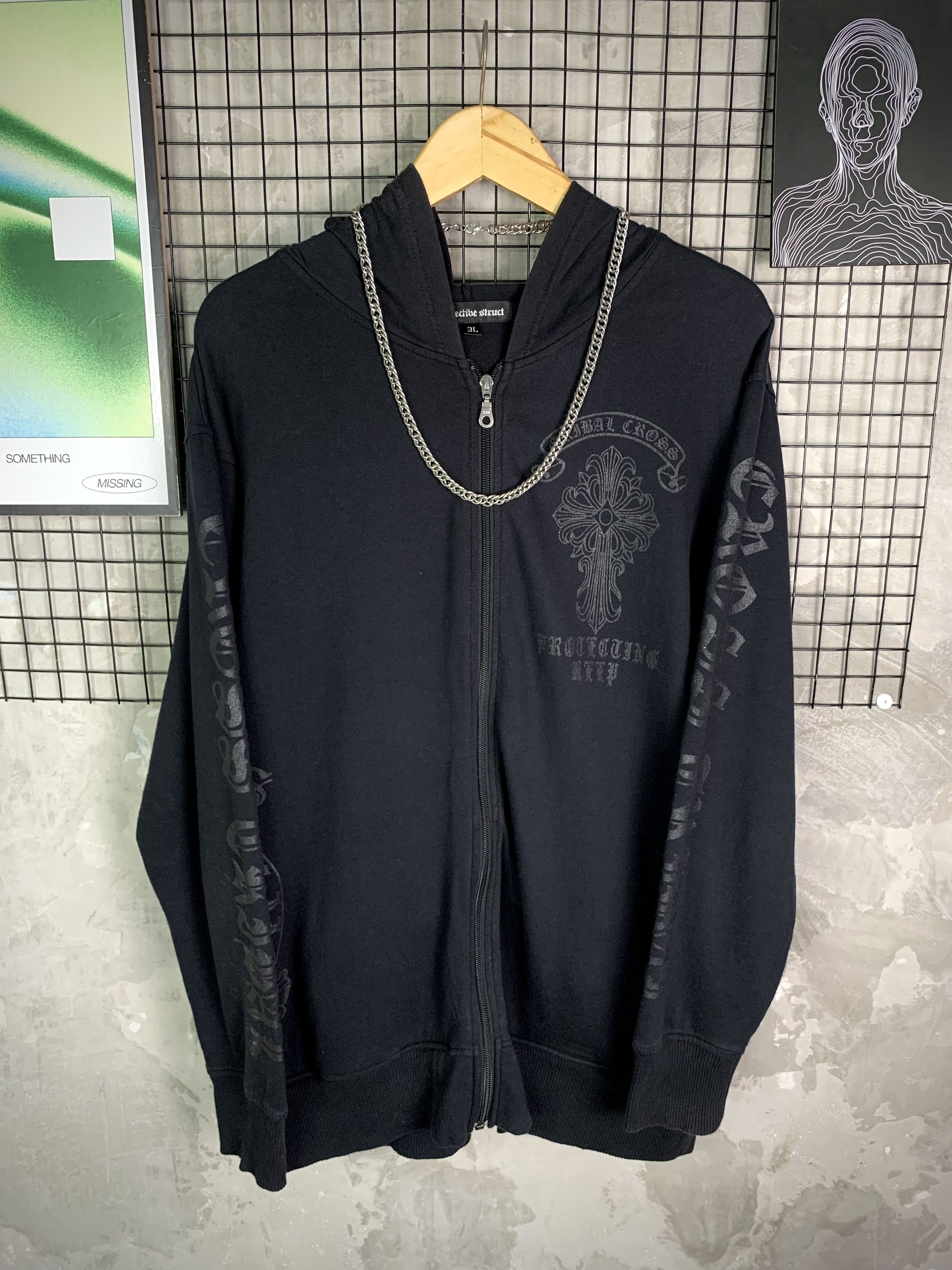 Defective Struct Y2K Defectif Struct Gothic Cross Tribal Full Zip Hoodie Size US XXL / EU 58 / 5 - 1 Thumbnail
