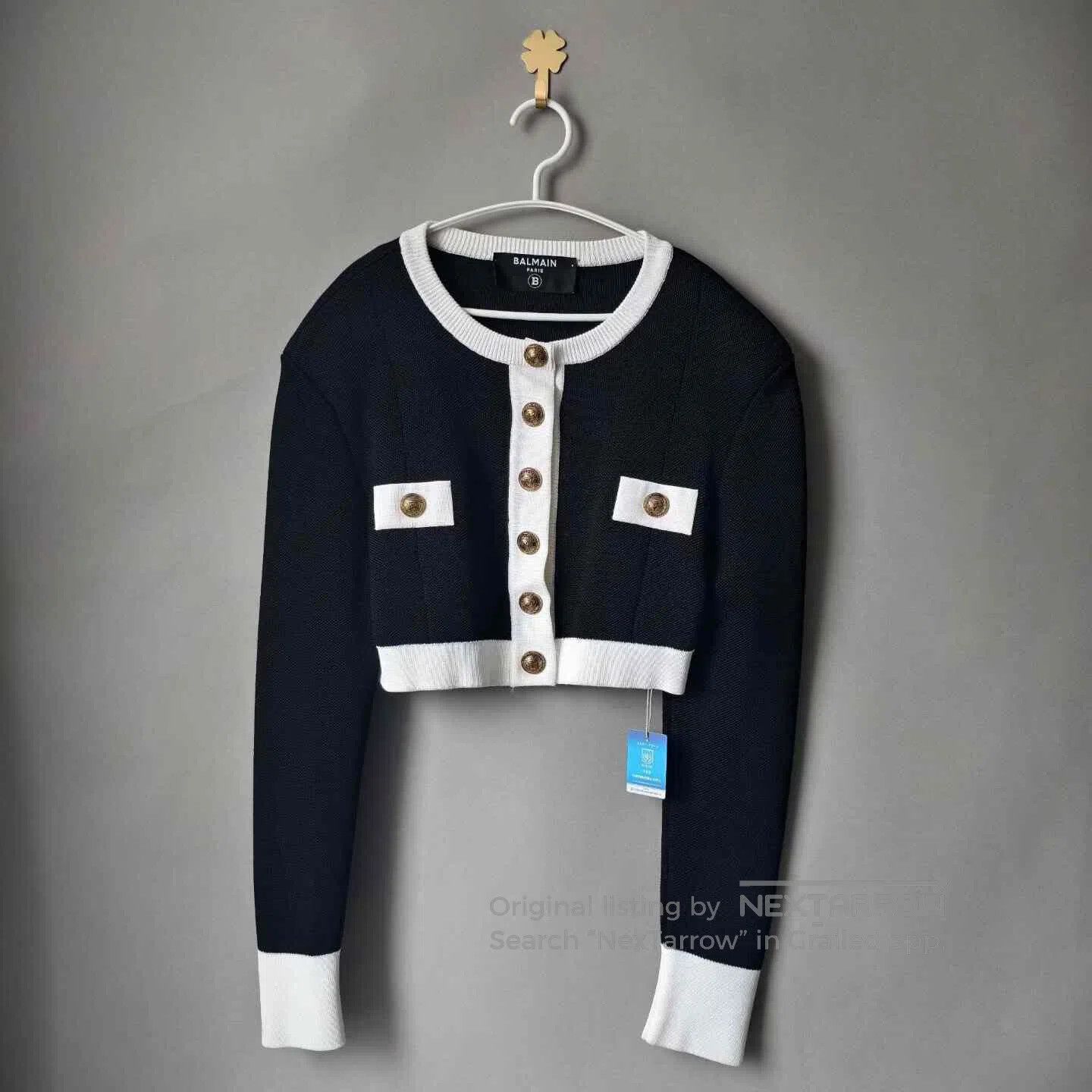 Balmain BALMAIN Viral Cropped Gold Button Jacket| Size XS / US 0-2 / IT 36-38 - 1 Thumbnail
