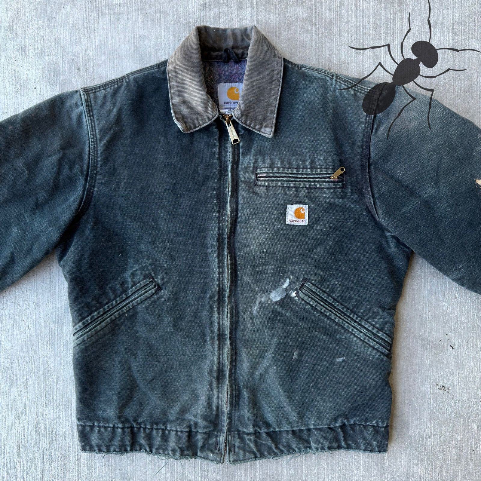 Carhartt × Vintage Carhartt J01 BLK faded black detroit work wear jacket Size US S / EU 44-46 / 1 - 4 Thumbnail