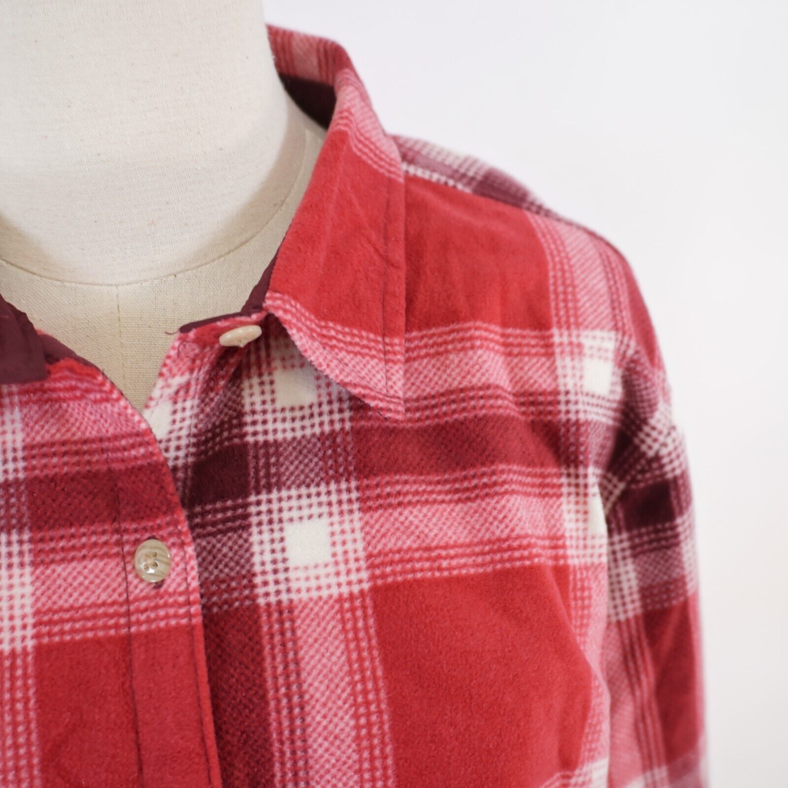 Lee Lee Riders Red Plaid Large Flannel Collared Button Front Shi Size L / US 10 / IT 46 - 3 Thumbnail