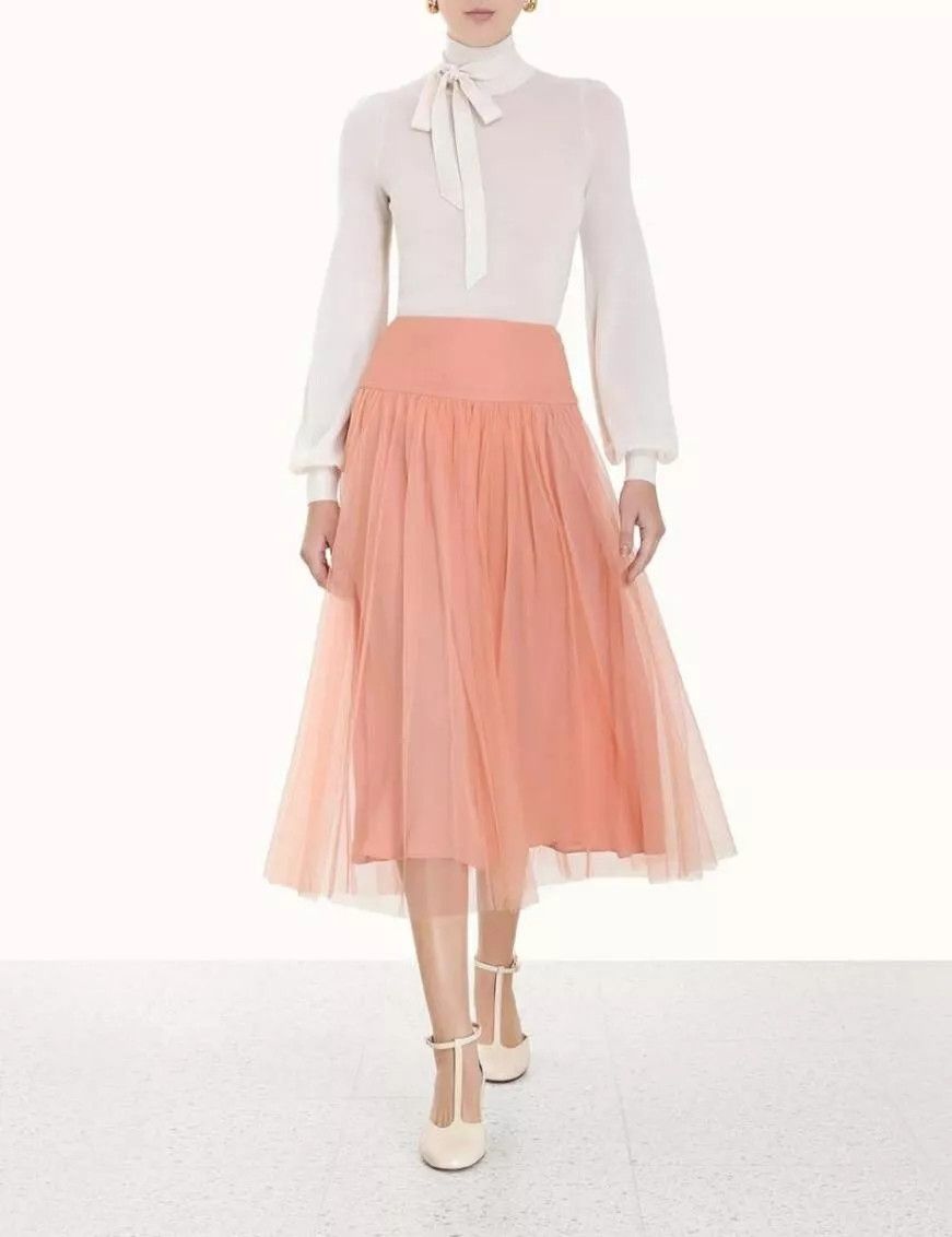 Zimmermann oc11z0425 Tulle Skirt in Dusty Pink Size 28" / US 6 / IT 42 - 2 Thumbnail