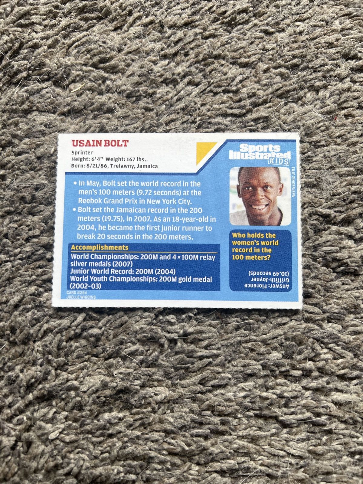 USA Olympics 2008 Sports Illustrated Kids #294 Usain Bolt Card Size ONE SIZE - 2 Thumbnail