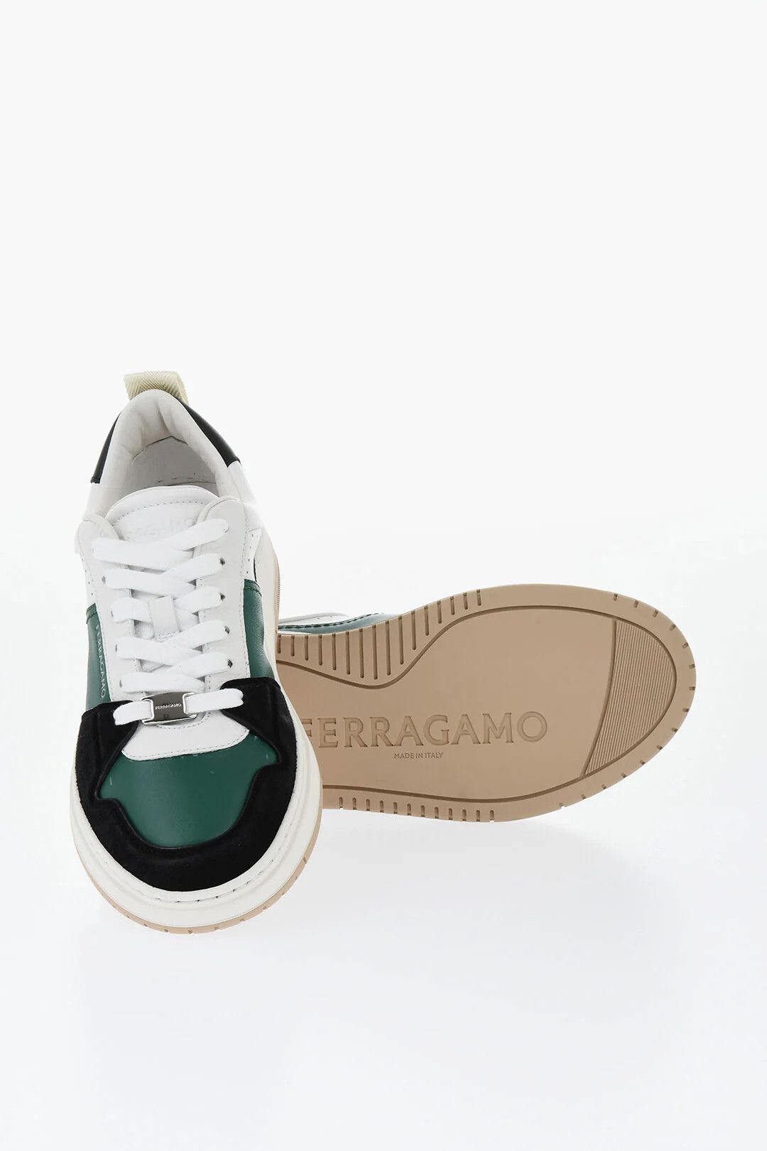Salvatore Ferragamo og1mm0426 Low-Top Two-Tone Leather Sneakers in Multicolor Size US 7 / EU 40 - 3 Thumbnail