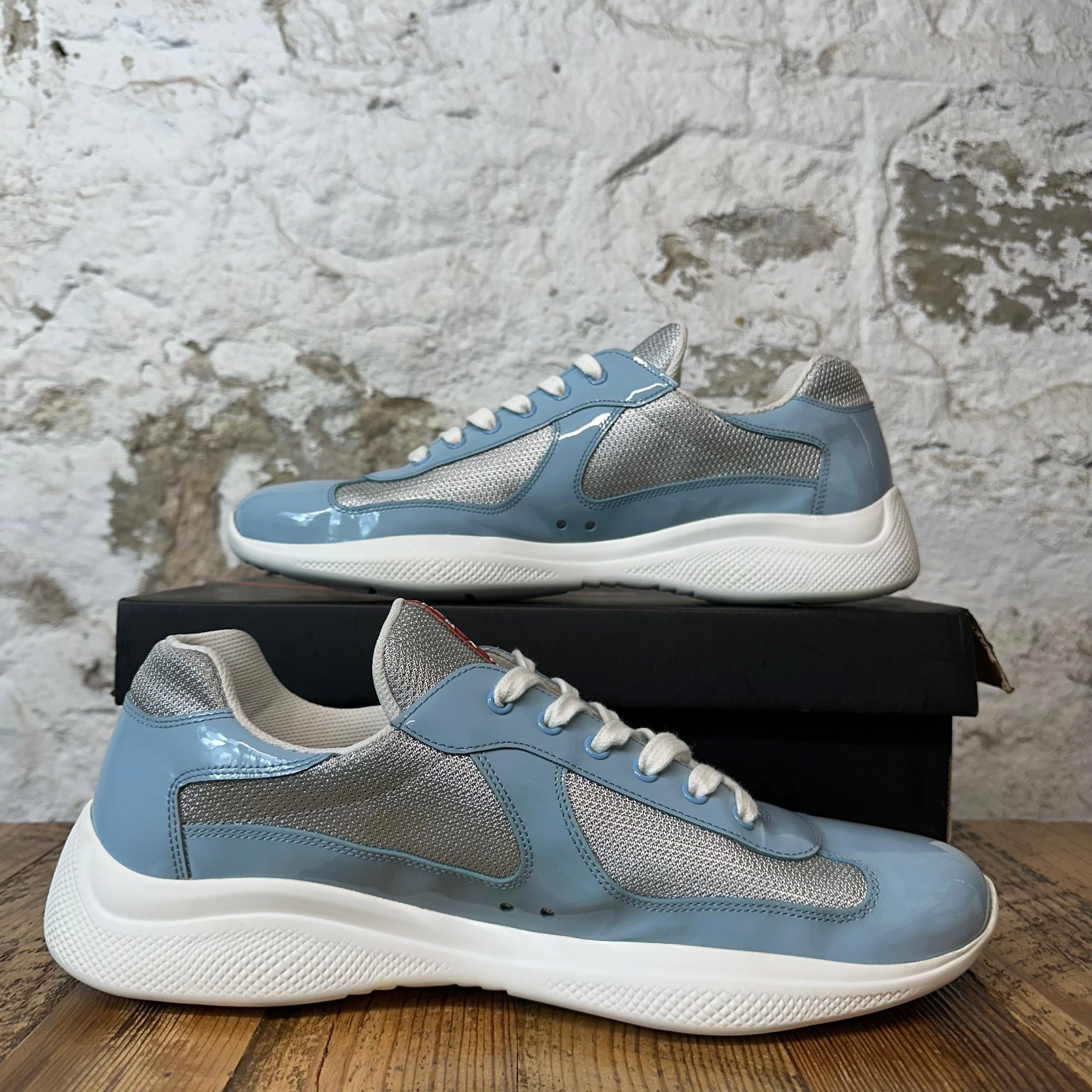 Prada Prada Americas Cup Baby Blue Patent Grey White Sneaker Sz 14 Size US 14 / EU 47 - 2 Thumbnail
