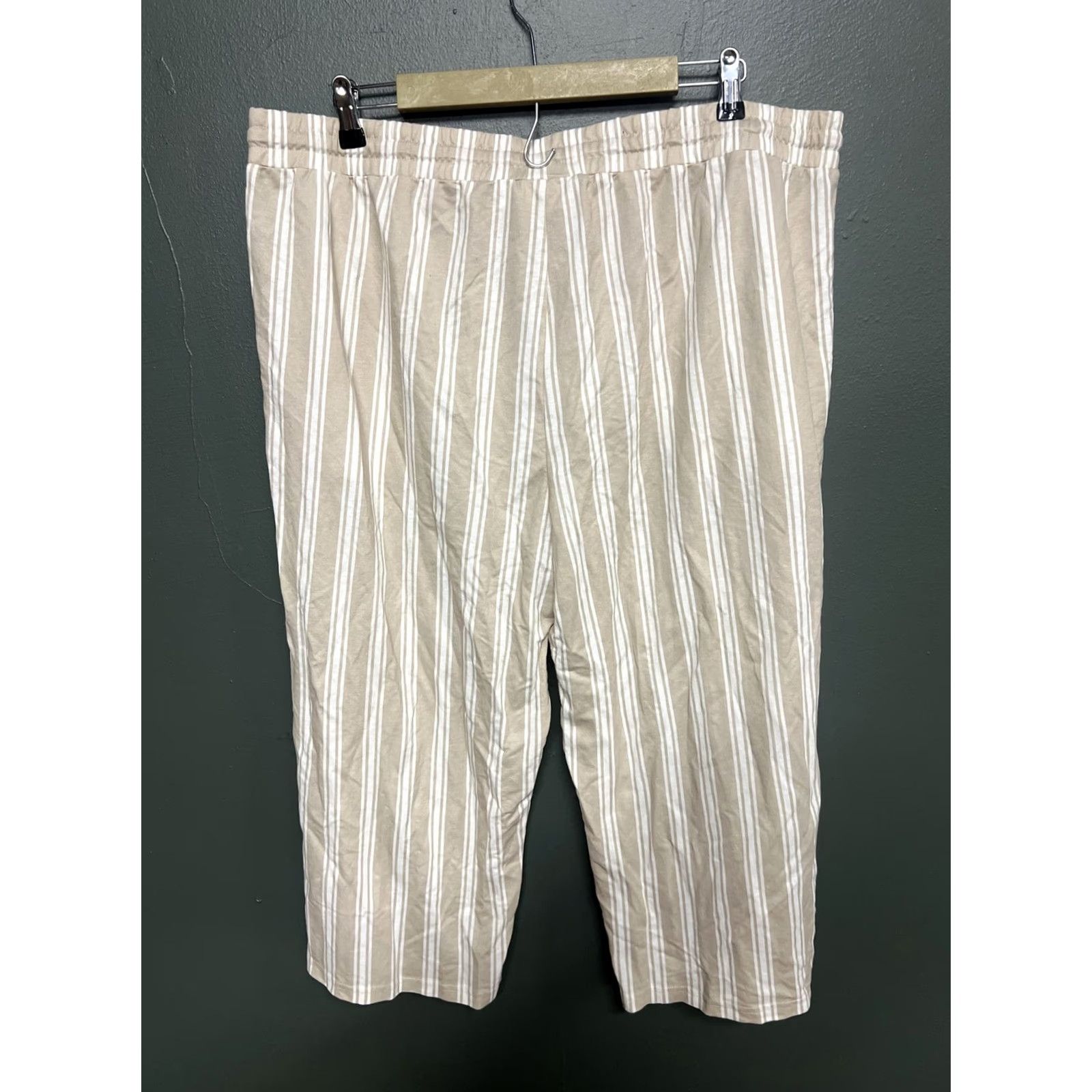 Vintage VINTAGE Belle by Kim Gravel Pants Womens Plus Size 1XP Beige Rayon Spandex Wide-Leg Ankle Beach 29 in Inseam Size 24" / US 00 / IT 34 - 3 Thumbnail