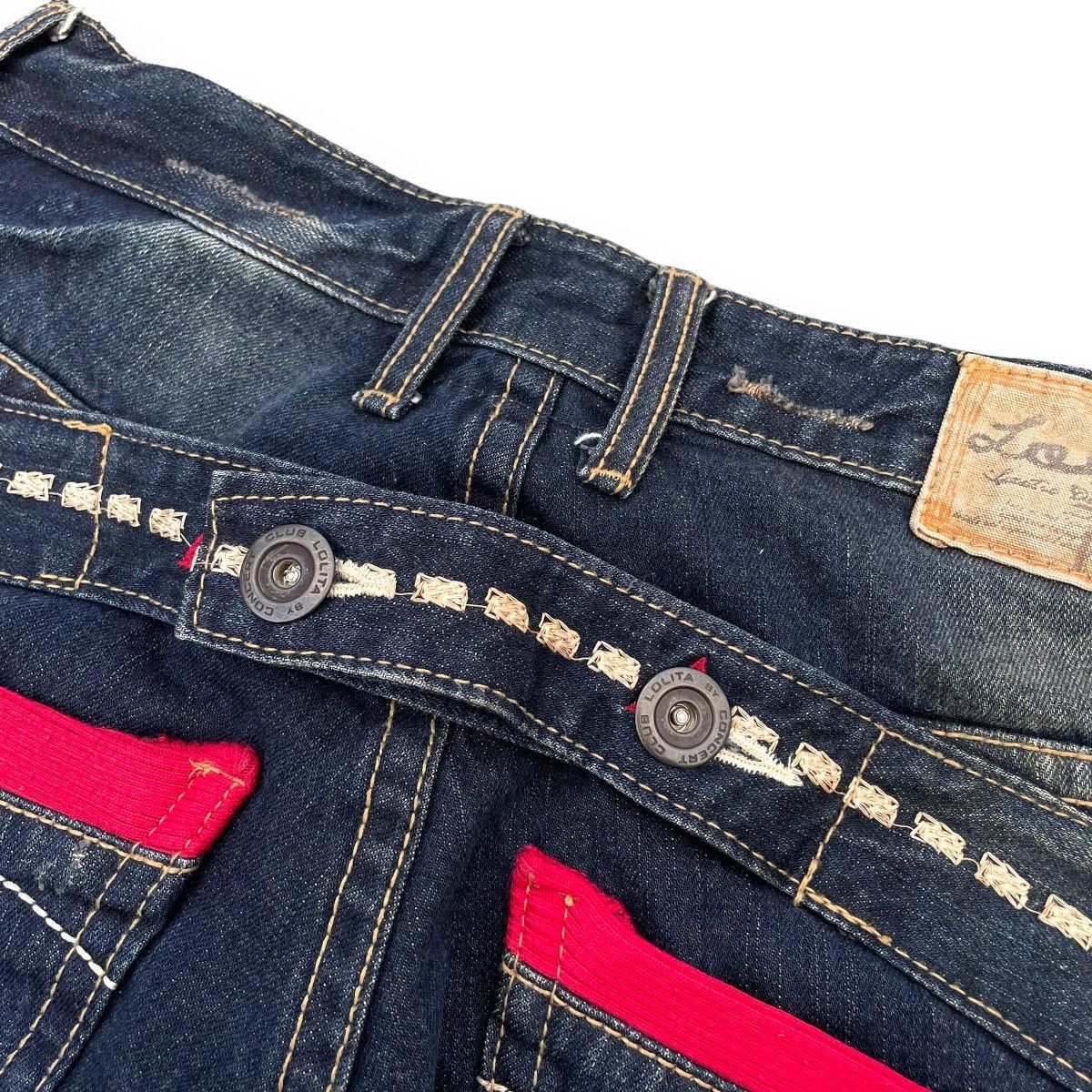 🇯🇵 VINTAGE LOLITA RUSTY WASHED BUCKLE DENIM PANTS