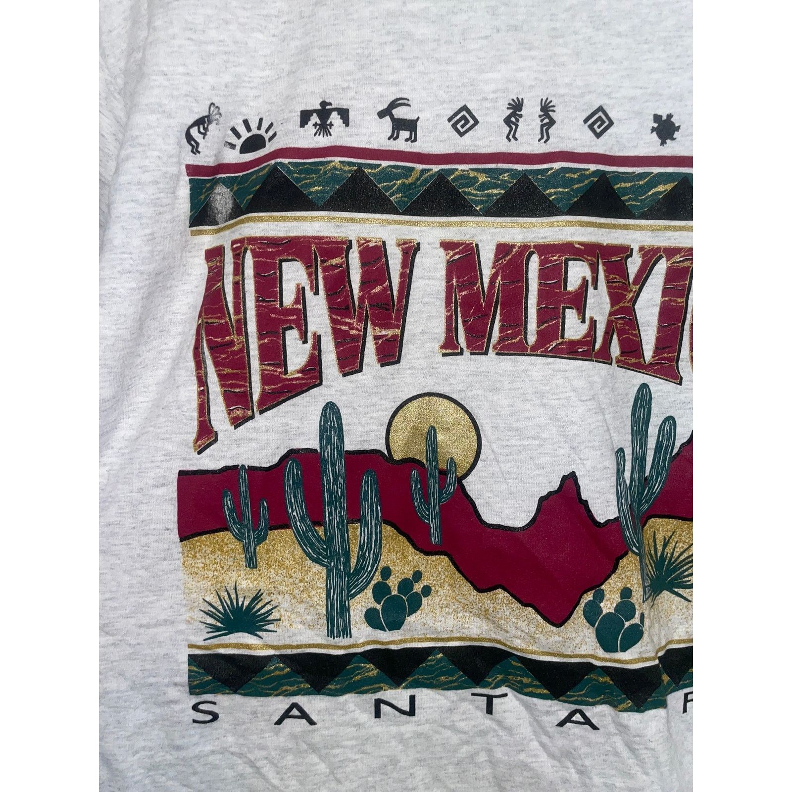 Jerzees 90s NM New Mexico Santa Fe Cactus Desert Shirt 1990s Large Size US L / EU 52-54 / 3 - 2 Thumbnail