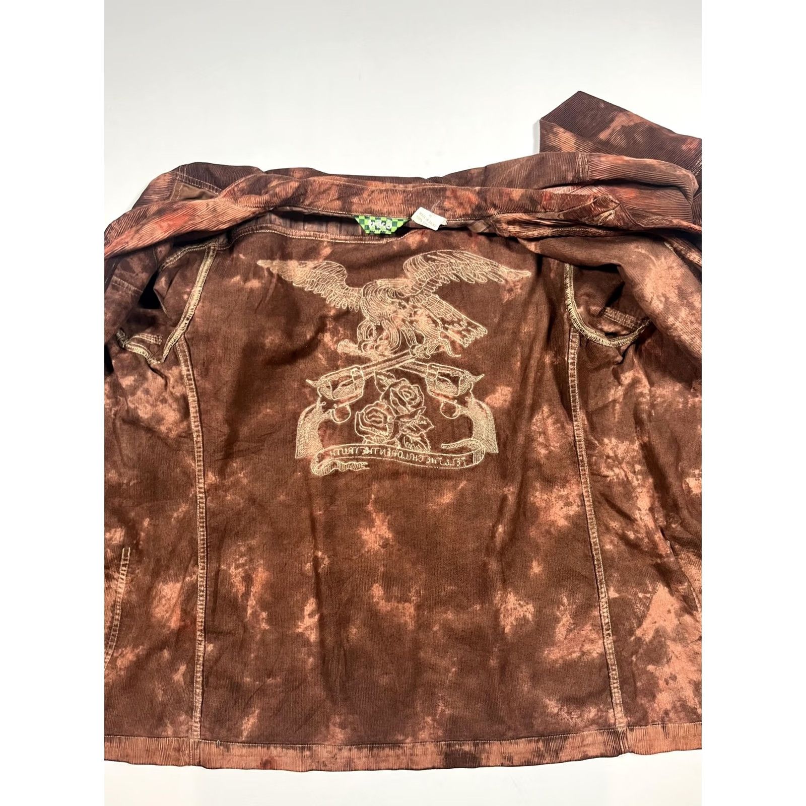 Vintage Triko Jacket Mens XL Brown Corduroy Western Military Embroidered Back Eagle Size US XL / EU 56 / 4 - 5 Thumbnail