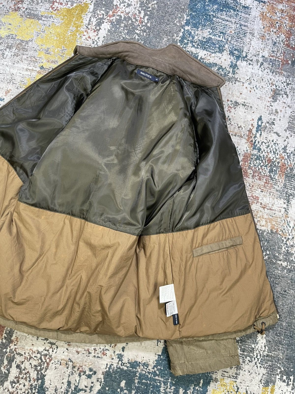 Nautica Vtg Nautica Quilted Leather Collar Padded Zip Up Jacket Size US M / EU 48-50 / 2 - 9 Thumbnail