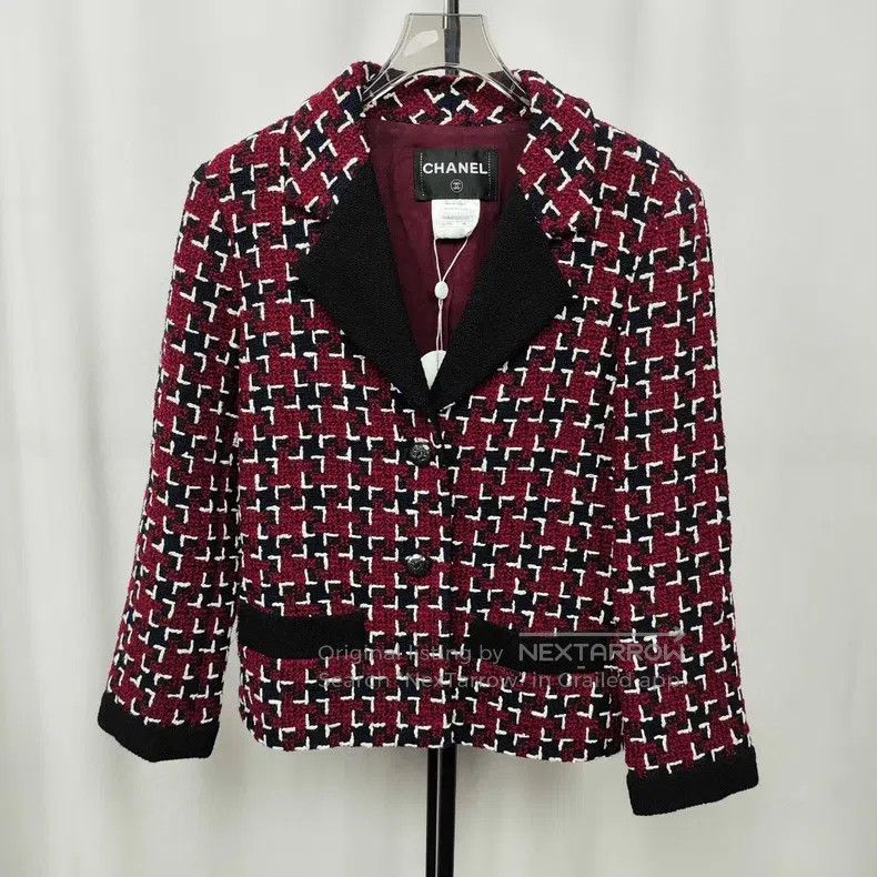 Chanel Red tweed coat