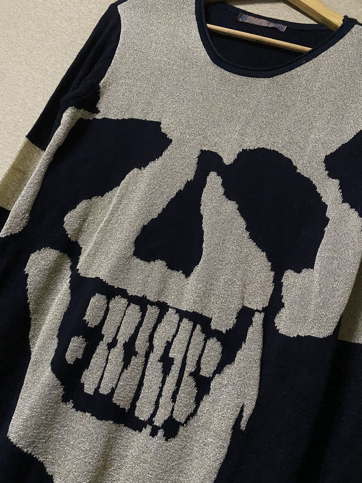 If Six Was Nine × Japanese Brand × Le Grande Bleu (L.G.B.) Toco Toco Japan Big Gold Skull Knit Size US M / EU 48-50 / 2 - 2 Thumbnail