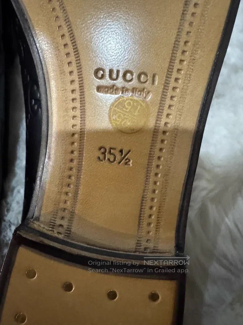 Gucci Guicci Black and Gold Full Print Loafers Leather Shoes Size US 5 / IT 35 - 8 Thumbnail