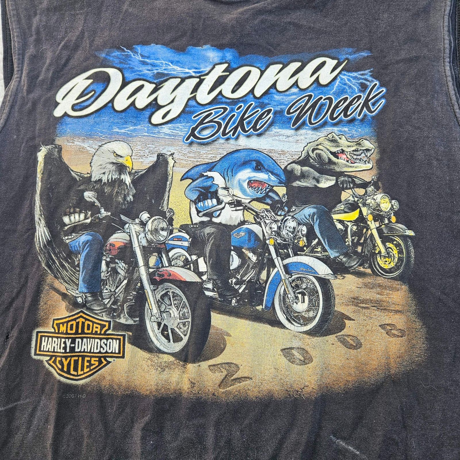 Harley Davidson Harley Davidson Black Cut Muscle T-Shirt Large Daytona 2008 Size US L / EU 52-54 / 3 - 2 Thumbnail