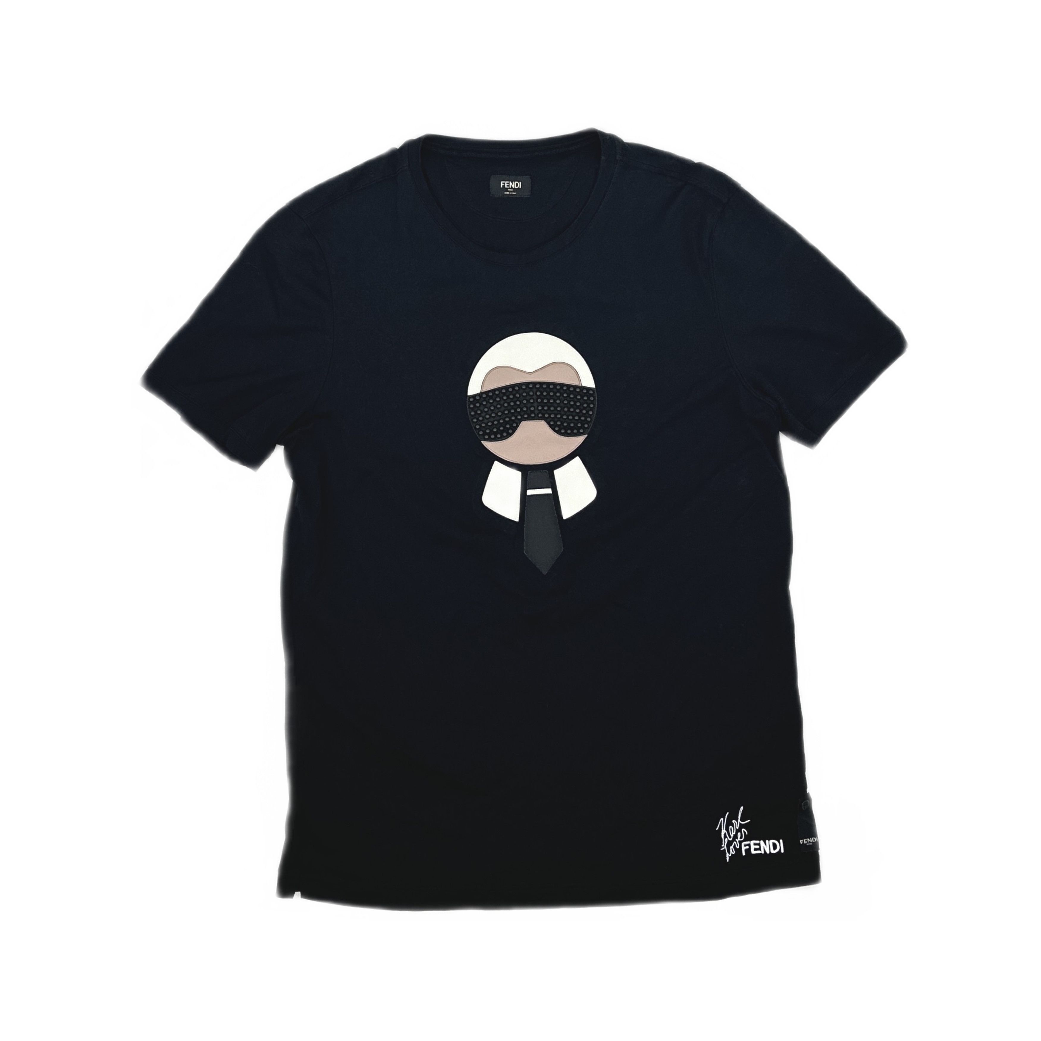 Fendi Fendi Karl Lagerfeld Motif T-Shirt Size L Size US L / EU 52-54 / 3 - 1 Thumbnail