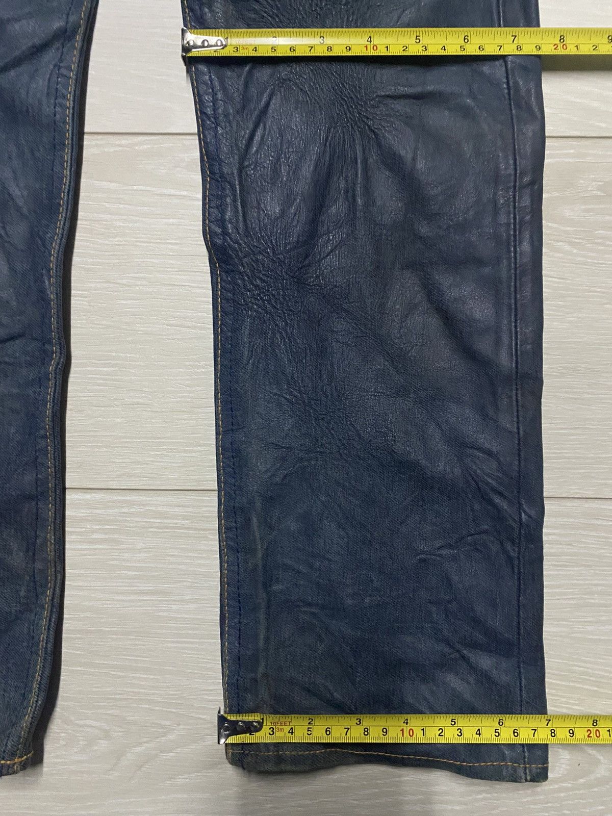 Number (N)ine Studio Design K Kondo Indigo Leather Pants Skinny Size US 27 - 13 Thumbnail