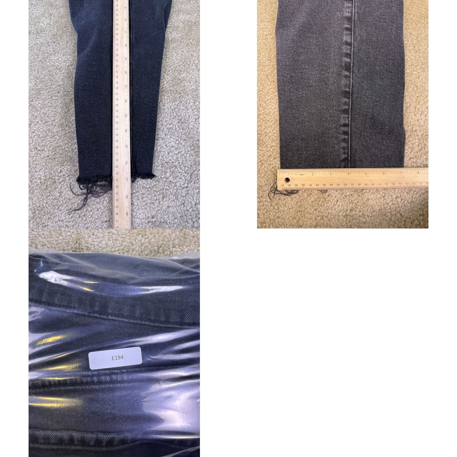 Old Navy Old Navy Jeans Womens Size 12 High Rise OG Straight Leg Black Grey Raw Hem E194 Size 34" / US 12 / IT 48 - 9 Thumbnail