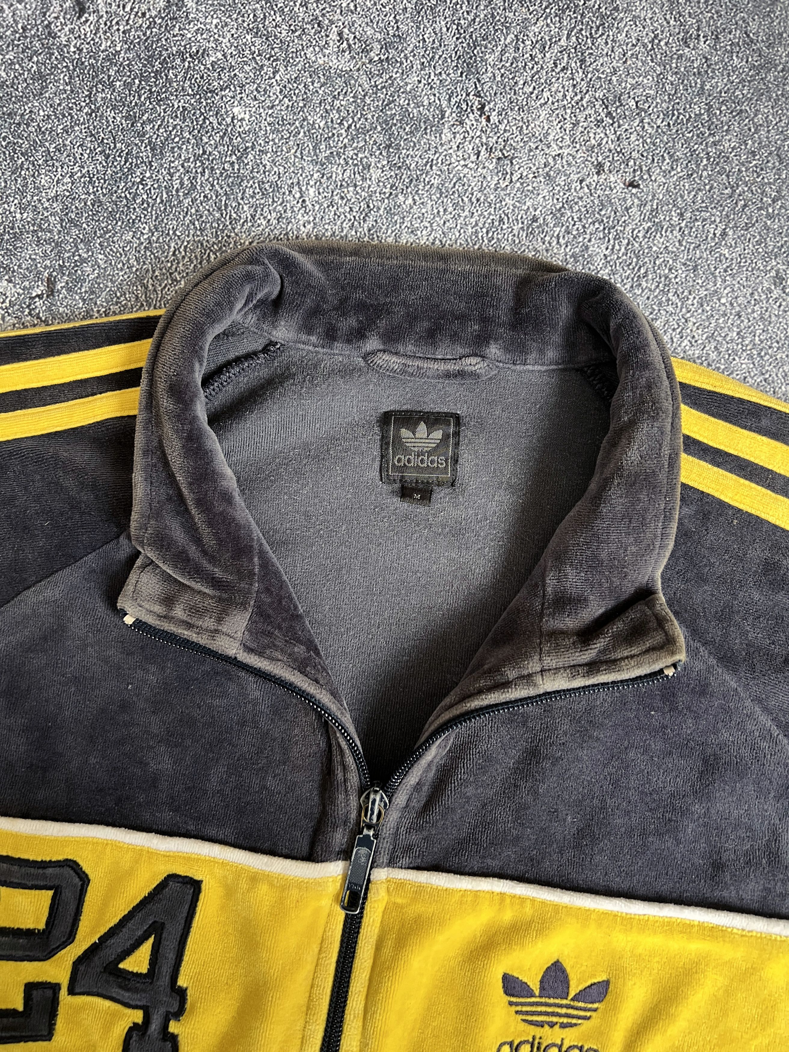 Adidas Vintage ADidas track jacket velvet 24 yellow y2k zip Size US M / EU 48-50 / 2 - 10 Thumbnail