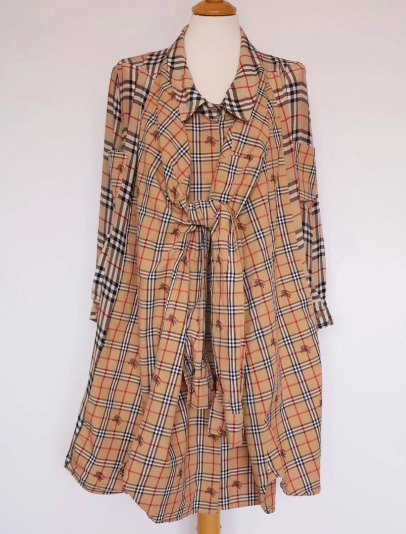 Burberry Burberry Vintage Checkered Silk and Cotton Shirt Dress Size M / US 6-8 / IT 42-44 - 4 Thumbnail