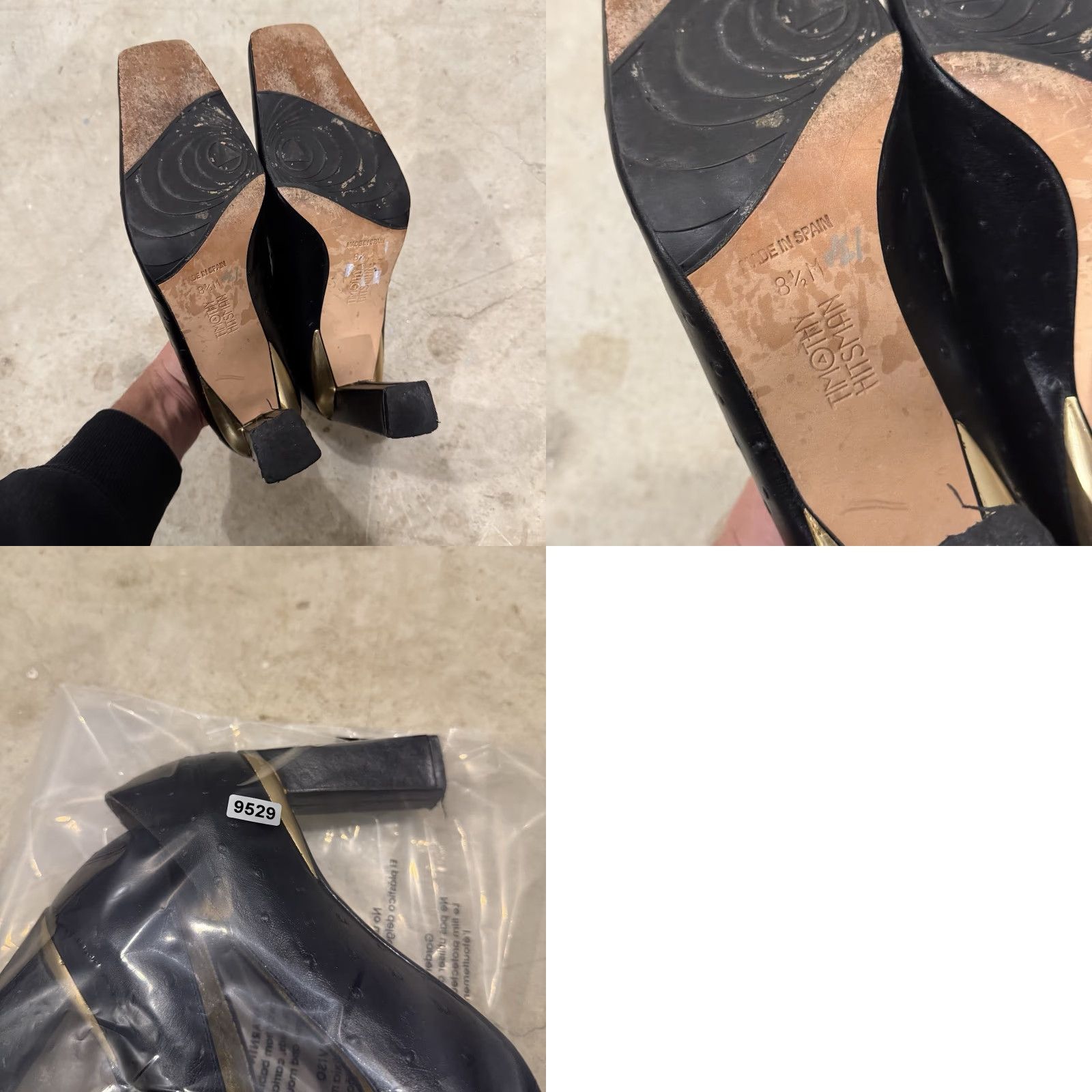 Vintage VINTAGE Timothy Hitsman Heels Women Pump Square Toe Leather Black 8.5 M Spain Size US 9 / IT 39 - 8 Thumbnail