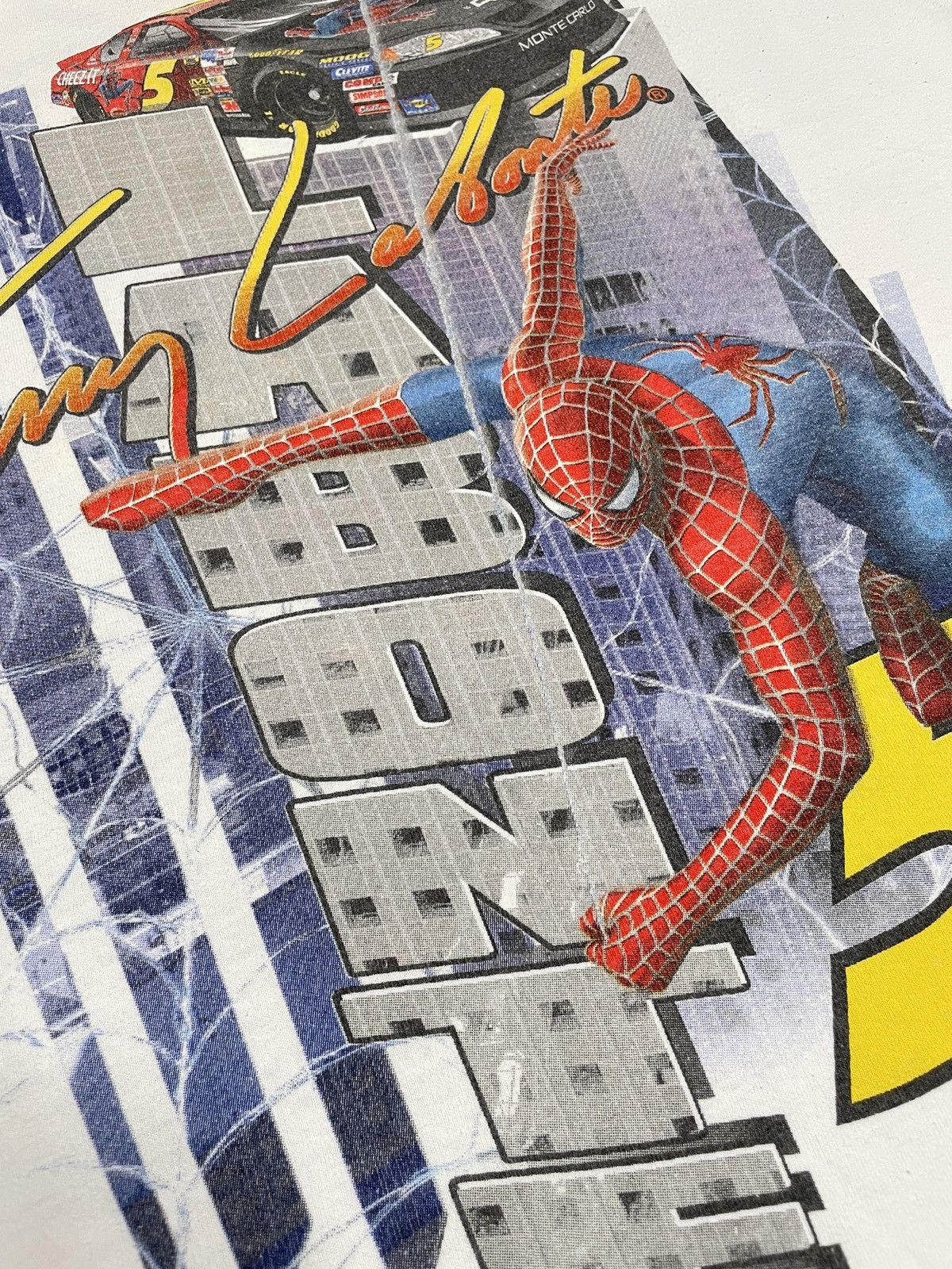 NASCAR Vintage White T-Shirt Tee Racing Spider-Man Terry Labonte Size US XL / EU 56 / 4 - 3 Thumbnail