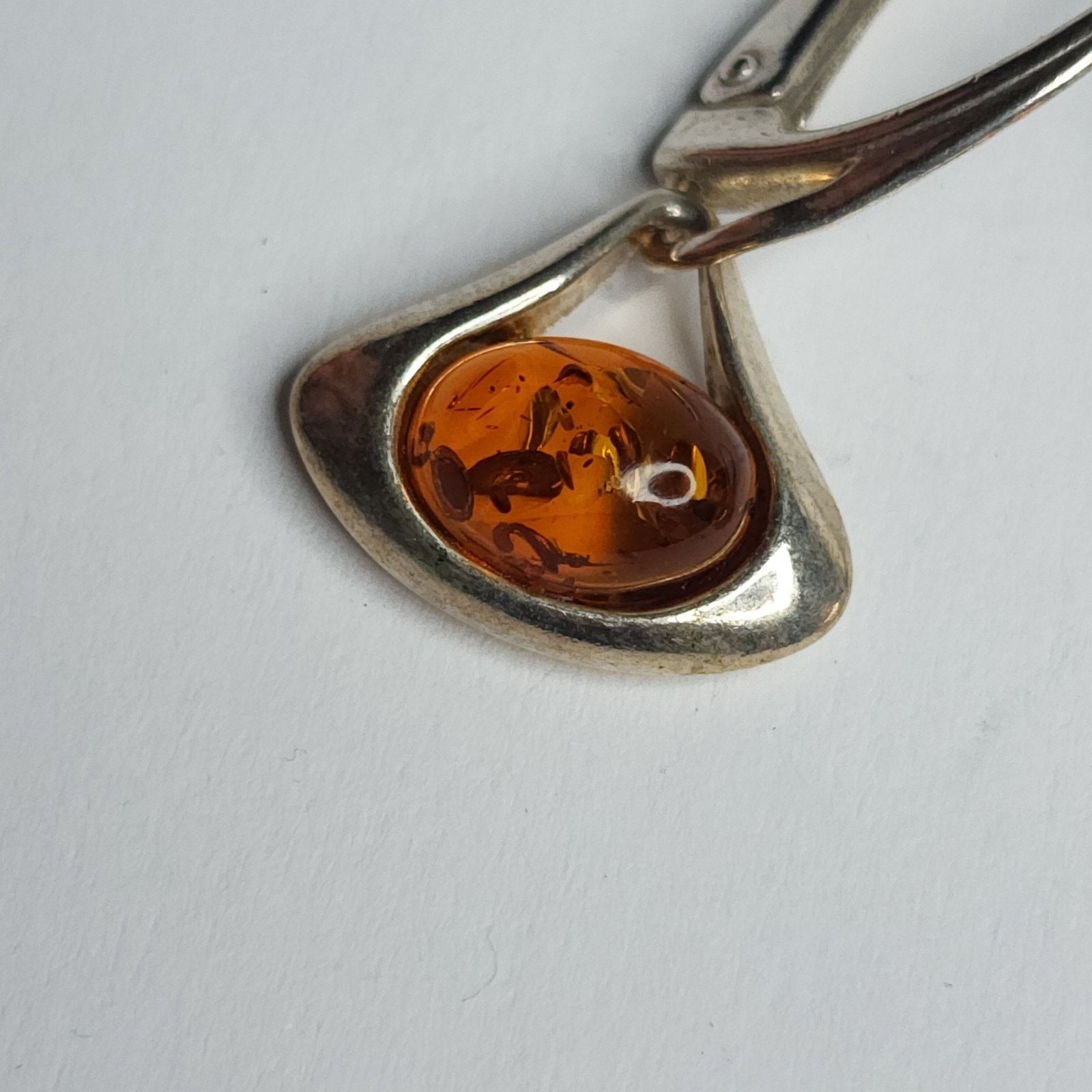 Other Cognac BALTIC AMBER Pear Teardrop Earrings STERLING SILVER Size ONE SIZE - 2 Thumbnail