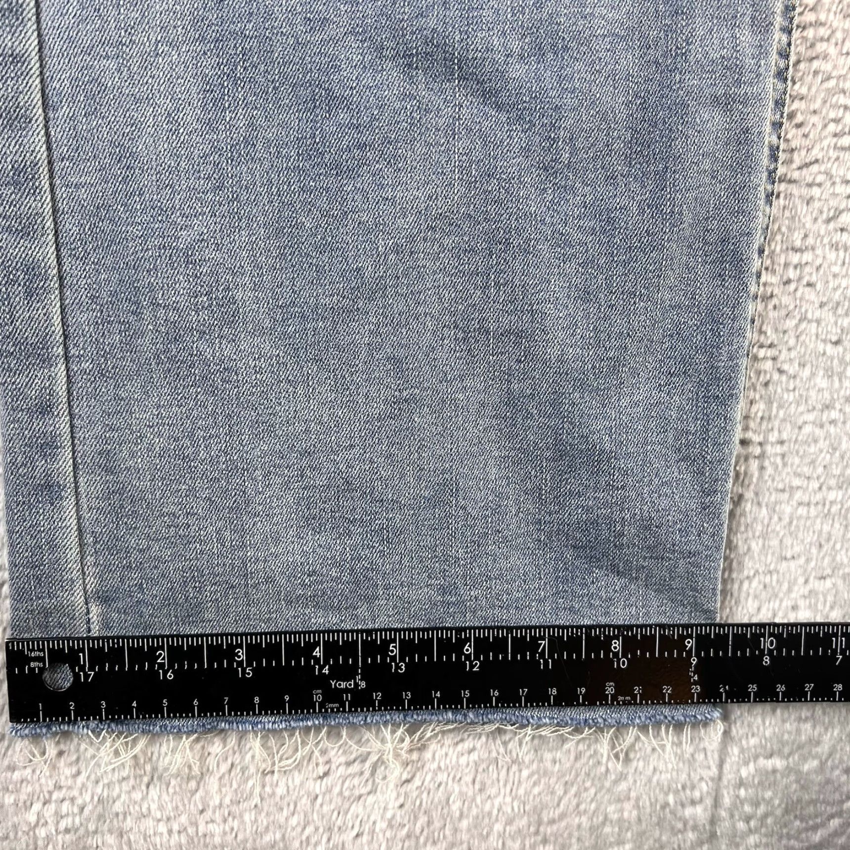 Vintage Oat Jeans Women's 30 High Rise Wide-Leg Raw Hem Denim Blue 32x28 Bohemian Grunge Hippie Relaxed Size 30" / US 8 / IT 44 - 6 Thumbnail