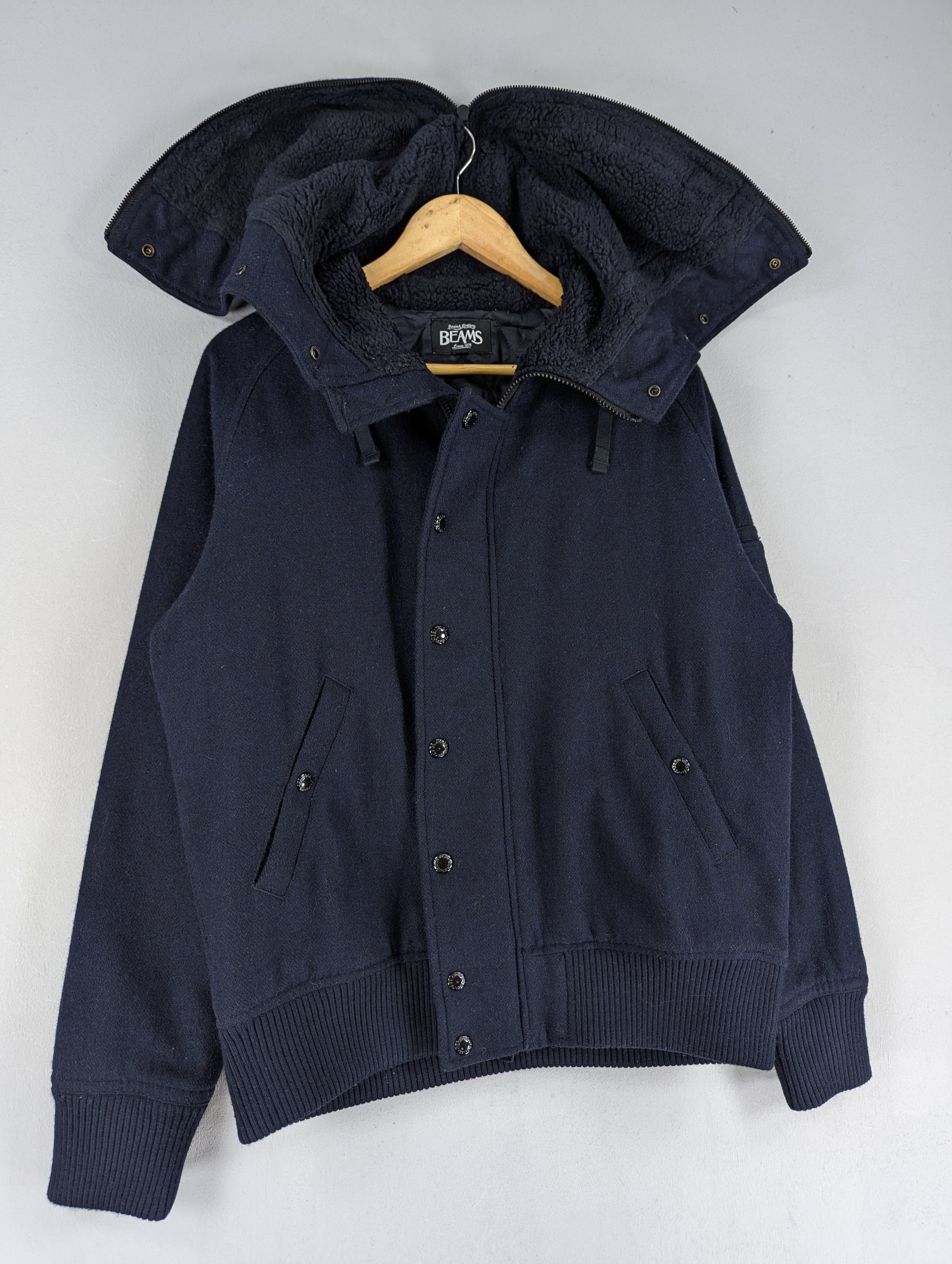 Beams Plus Japanese Brand Beams Quilted Lined Wool Hoodie Jacket Size US L / EU 52-54 / 3 - 3 Thumbnail