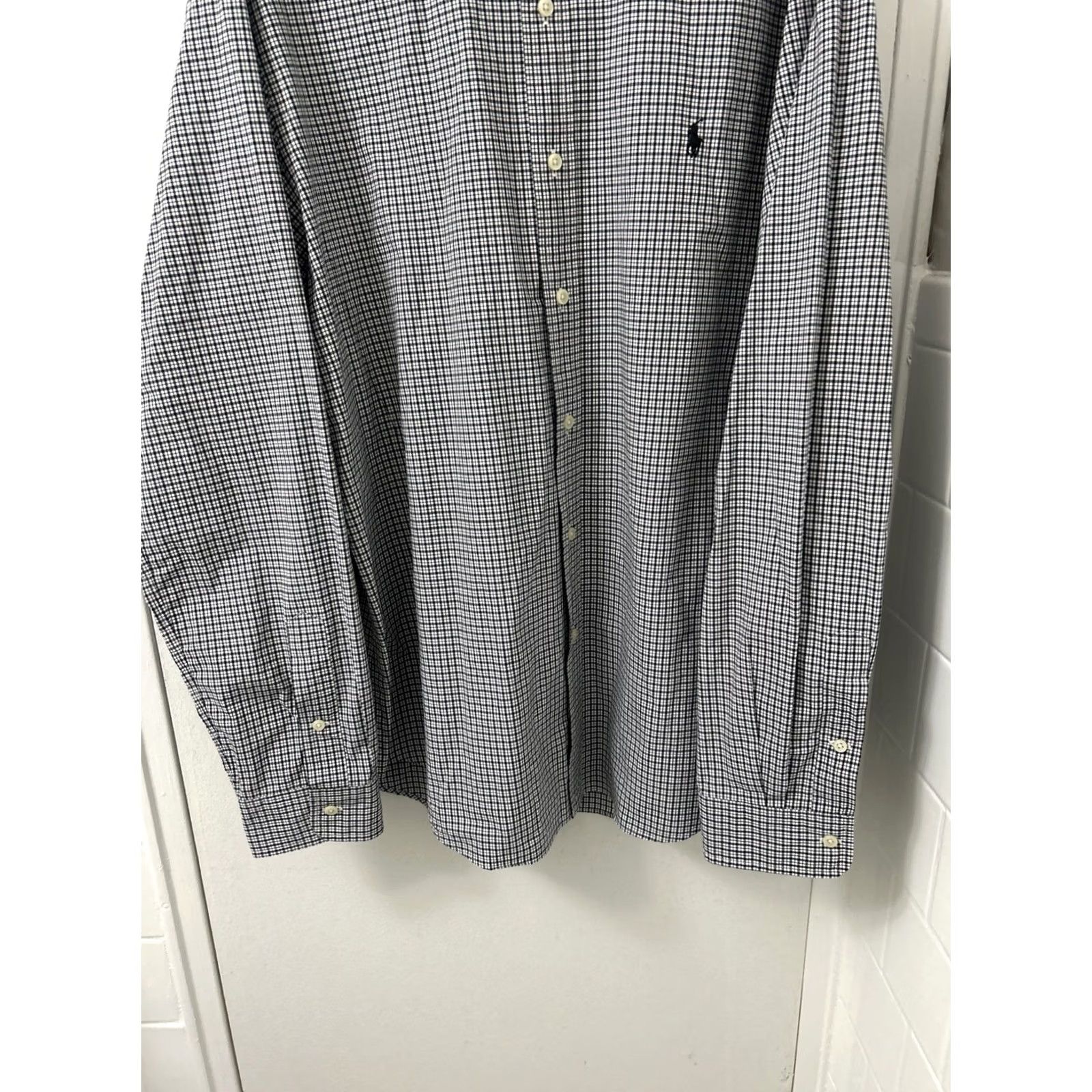 Polo Ralph Lauren VINTAGE Ralph Lauren Shirt Mens XL Black White Plaid Button-Down Pony Logo L/S Size US XL / EU 56 / 4 - 3 Thumbnail