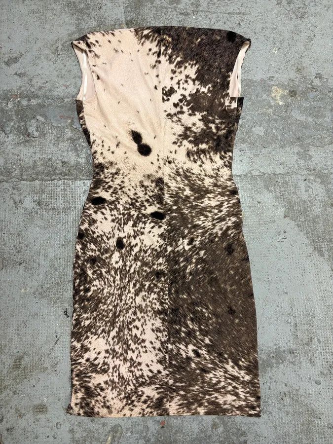 Roberto Cavalli × Vintage FW1999 Roberto Cavalli Furry Movement Effect Brown Dres Size M / US 6-8 / IT 42-44 - 4 Thumbnail