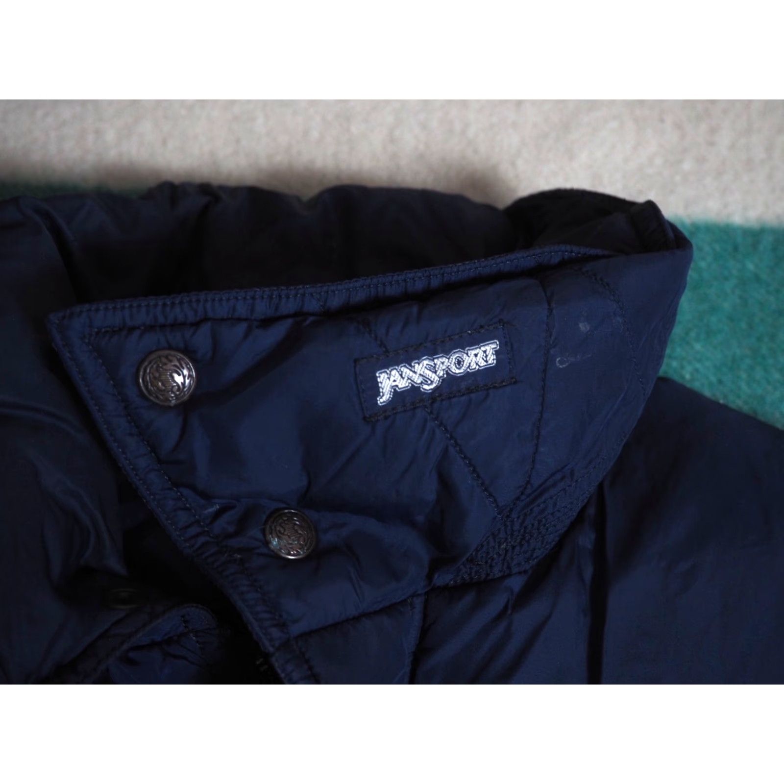 Jansport VTG Jansport Vest Navy Blue Goose Down Zip Snap Outdoor Lodge Puffer Mens L 80s Size US L / EU 52-54 / 3 - 6 Thumbnail