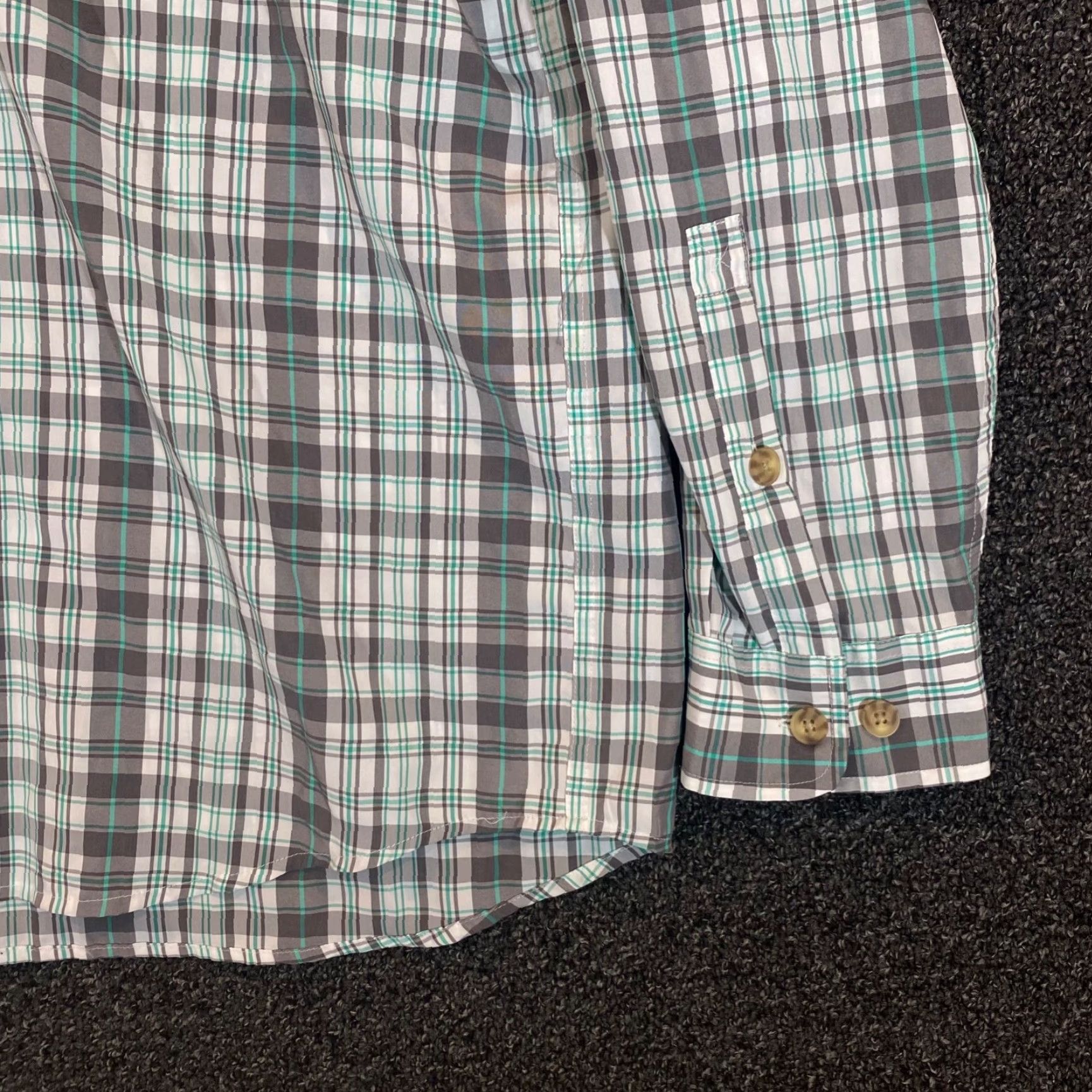 Duluth Trading Company Duluth Trading Co Shirt Mens XL Extra Large Gray White Button Down Long Sleeve Plaid Regular Mens Size US XL / EU 56 / 4 - 5 Thumbnail