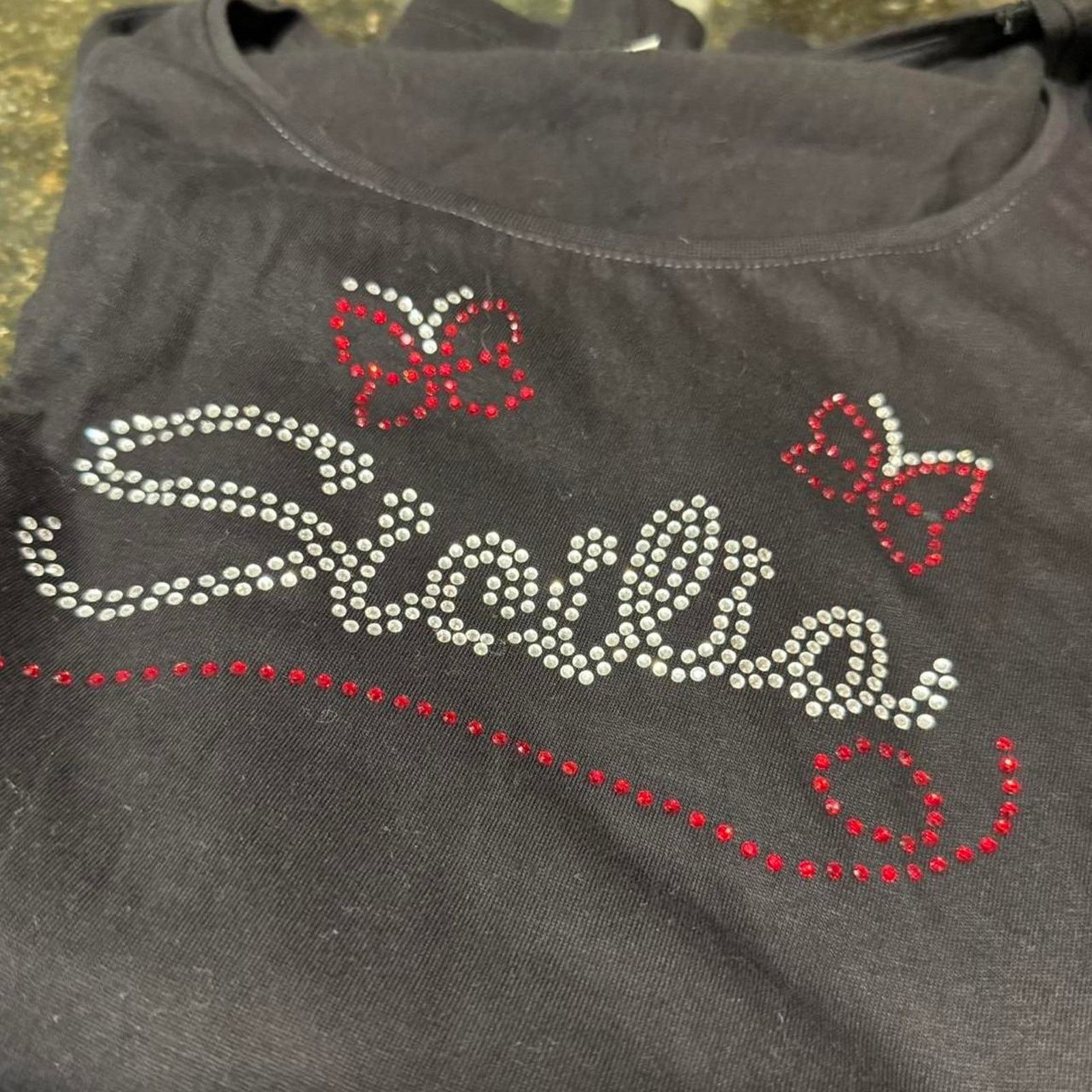 Other Sicilia Rhinestone Womens Y2K Baby Tee Size XL / US 12-14 / IT 48-50 - 3 Thumbnail