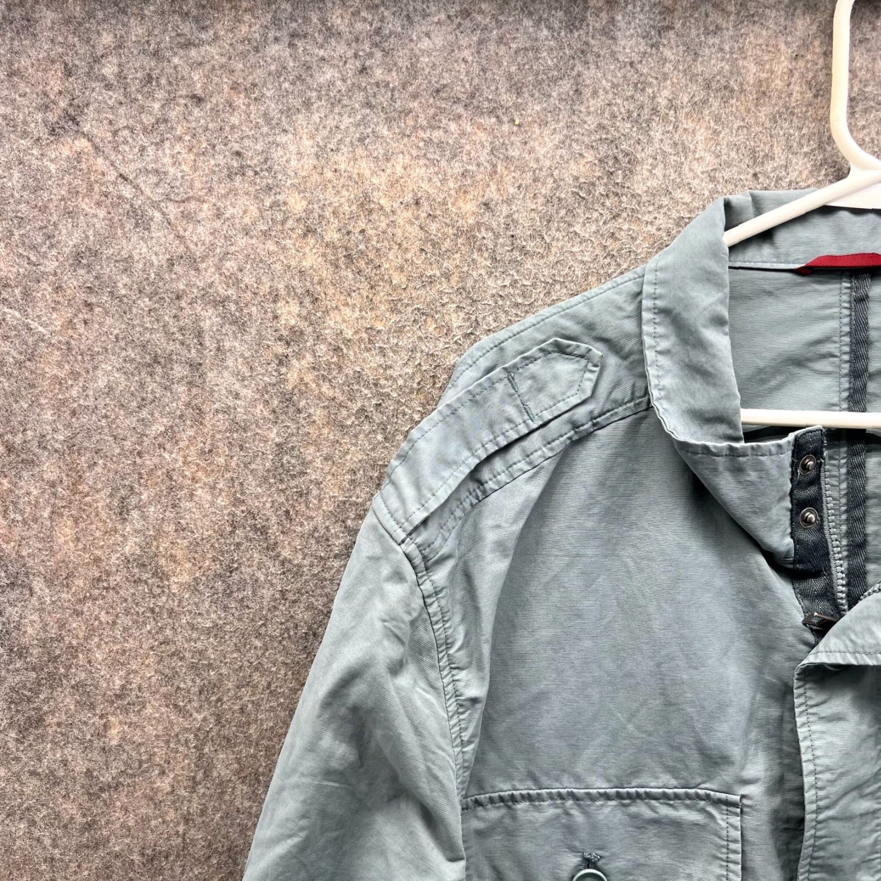 UNTUCKit UNTUCKit Jacket 3XL Light Blue Full Zip Military Vintage Cotton Button-Down Collar Mens Coat Winter Spring Fall Holiday Formal Workwear Casual Outdoor Size US XXL / EU 58 / 5 - 6 Thumbnail