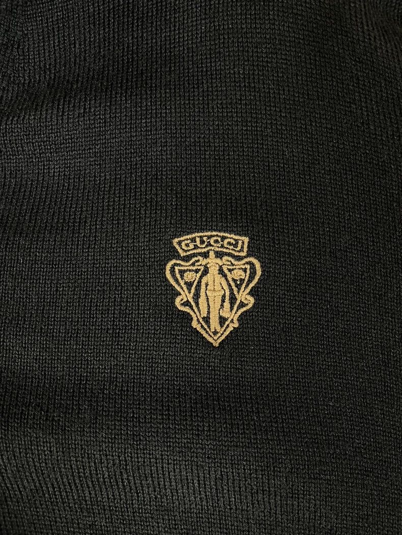 Gucci Gucci Black Warrior Embroidery Logo V-neck Wool Sweater 250 Size US XL / EU 56 / 4 - 4 Thumbnail
