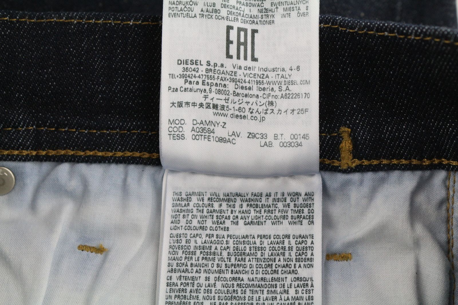 Diesel D-AMNY-Z Z9C33 W30/L32 Slim Dark Blue Jeans 40901 Size US 30 / EU 46 - 10 Thumbnail