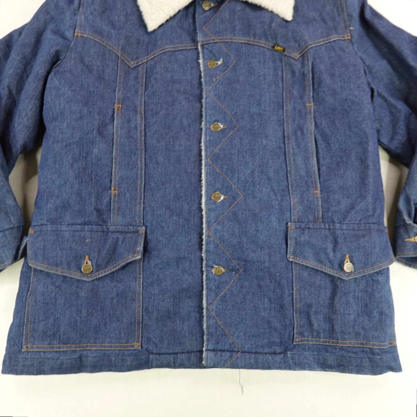 Lee Lee Vintage Storm Rider Jacket XL Blue Denim Chore Coat Mens 70s Jacket Coat Size US 36 / EU 52 - 3 Thumbnail