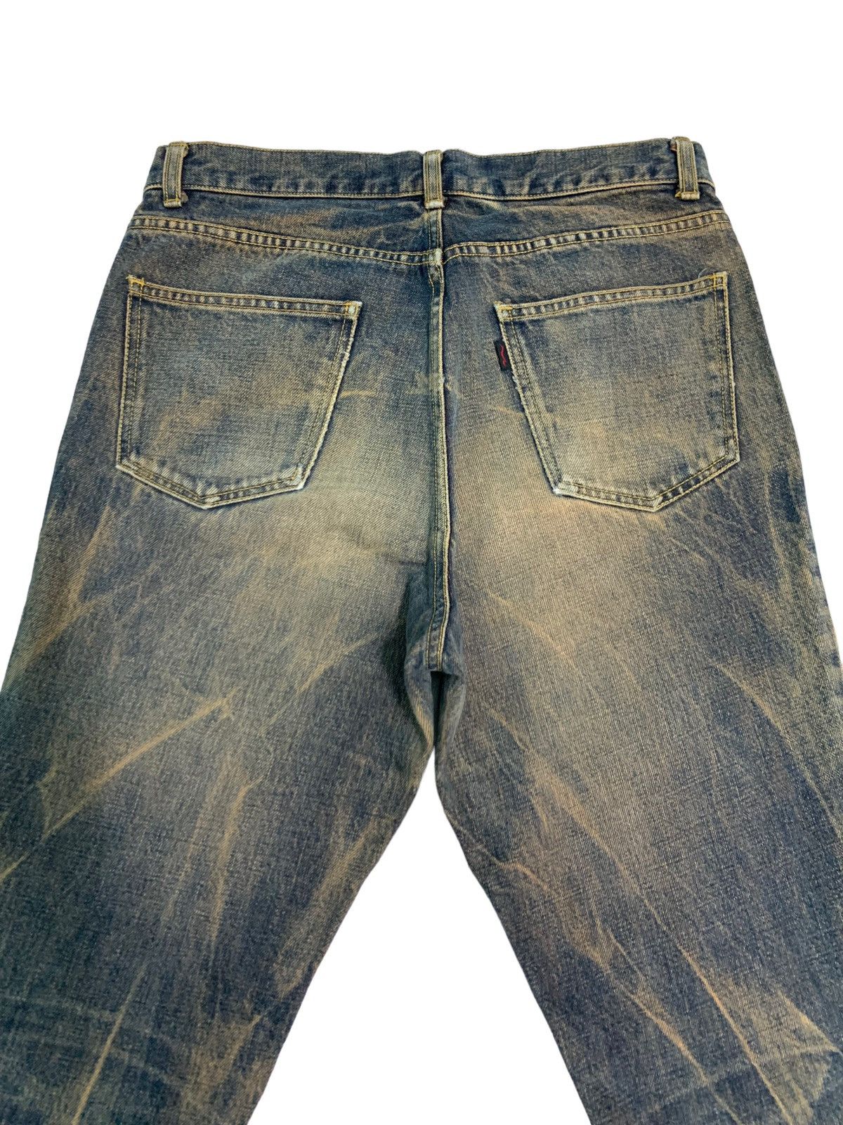 Japanese Brand 🔥Flare Dirty Distressed Four Bars Denim Jeans Size US 30 / EU 46 - 10 Thumbnail