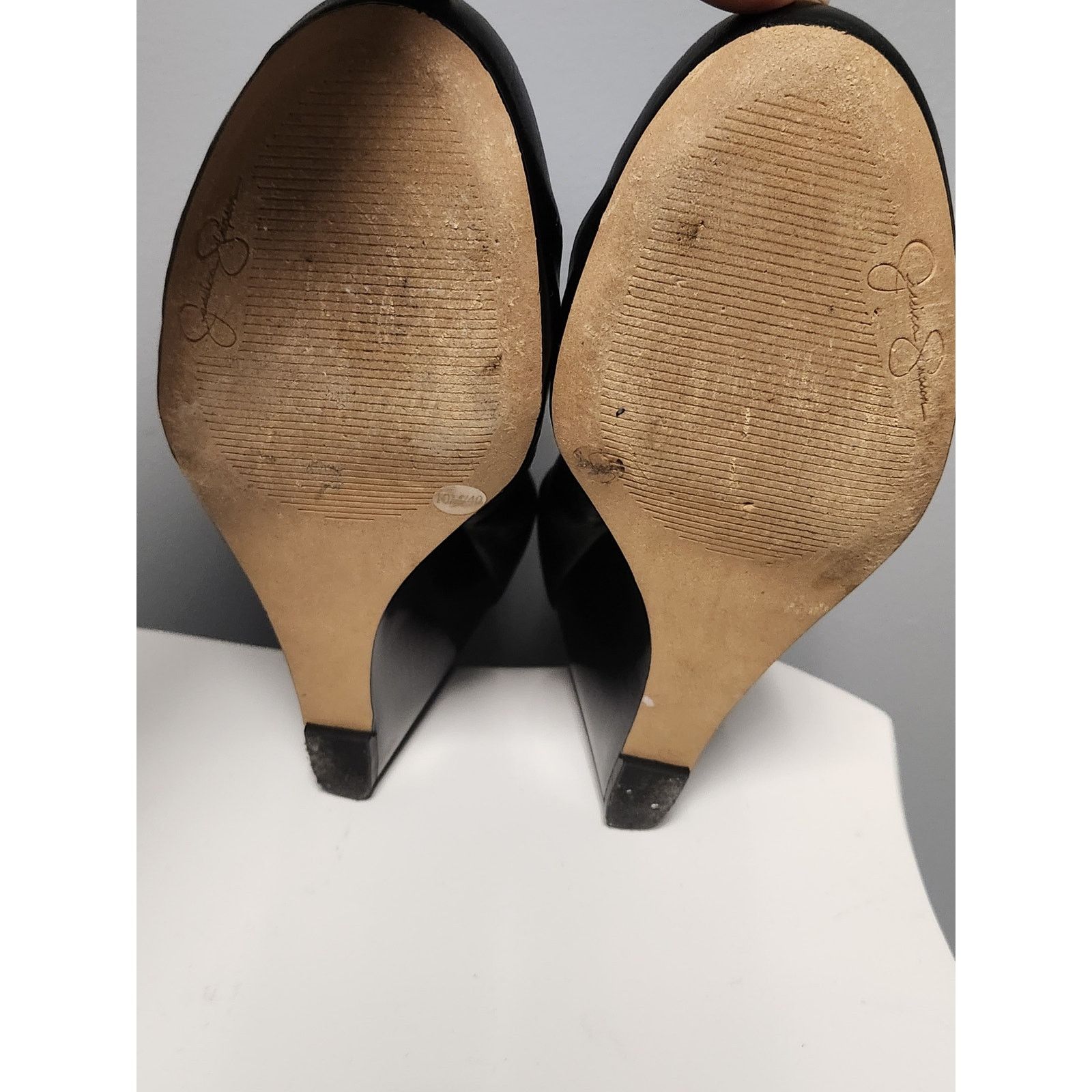 Jessica Simpson Jessica Simpson Black Leather Kellie Wedge Heel Size 10 Size US 10 / IT 40 - 5 Thumbnail