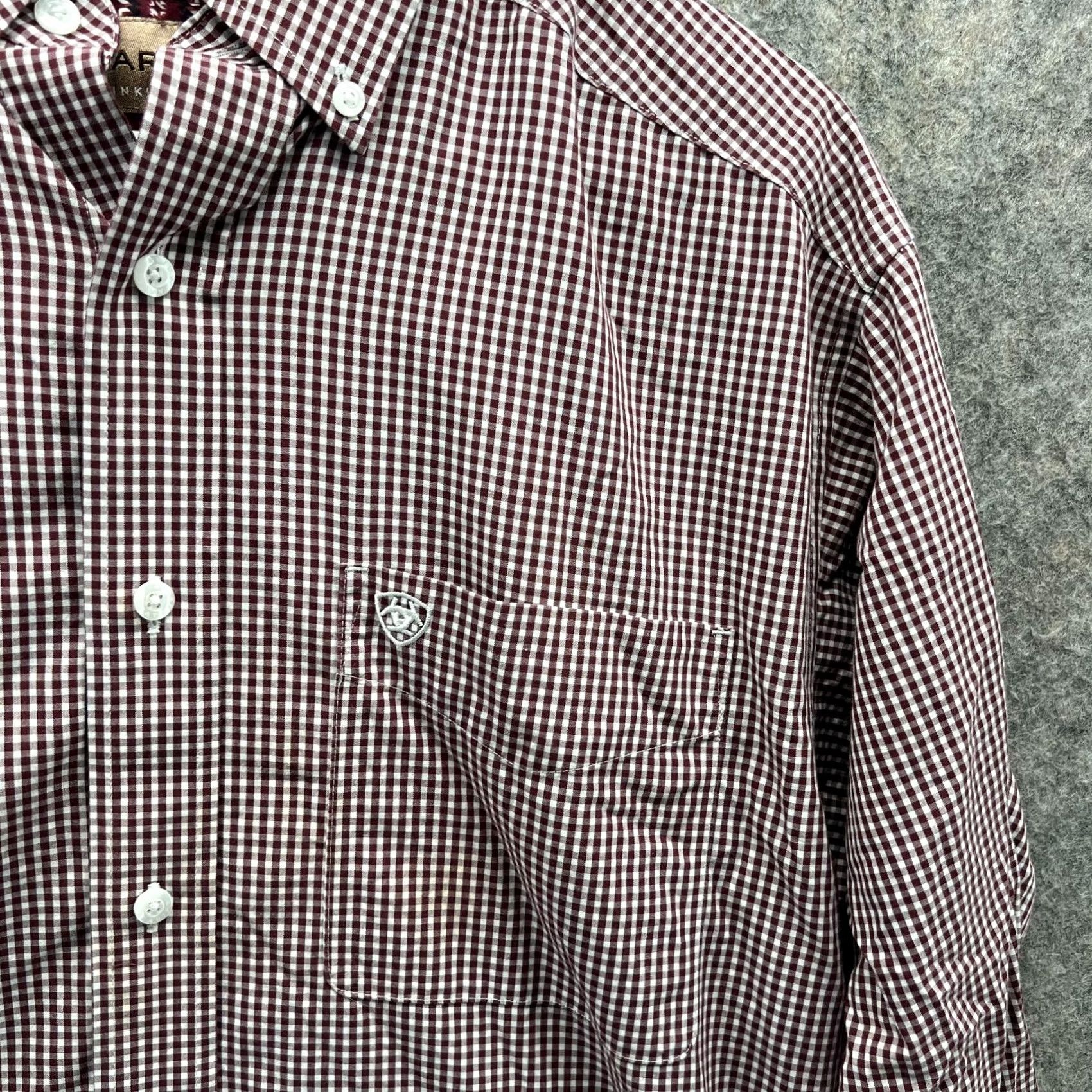 Ariat VINTAGE Ariat Shirt Men Medium Check Red Casual Button Down Windowpane Wrinkle Free Size US M / EU 48-50 / 2 - 7 Thumbnail