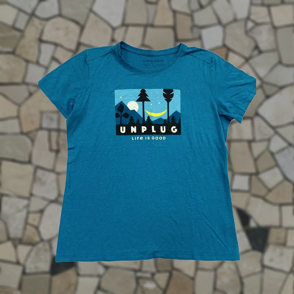 Life is Good Life is Good Shirt - Pre-Owned Women XL Blue Cotton Size XL / US 12-14 / IT 48-50 - 1 Thumbnail