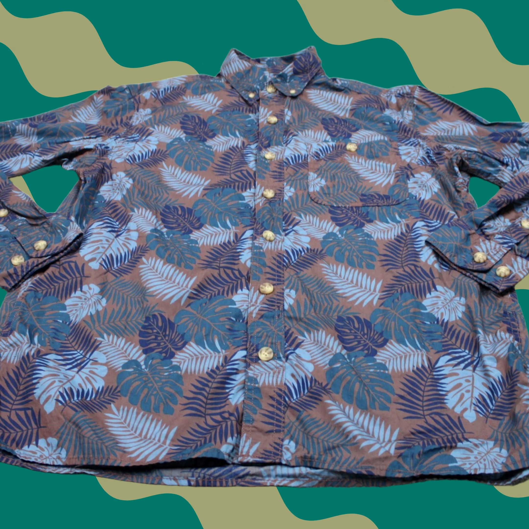 Vintage Duluth Mens Button-Up Shirt L/S Floral Blue Gray Cotton Relaxed Fit M Size US M / EU 48-50 / 2 - 1 Thumbnail