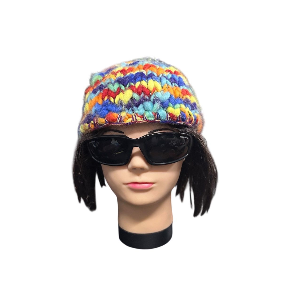 Homespun Knitwear RAINBOW KNIT WOOL BEANIE HAT Size ONE SIZE - 2 Thumbnail