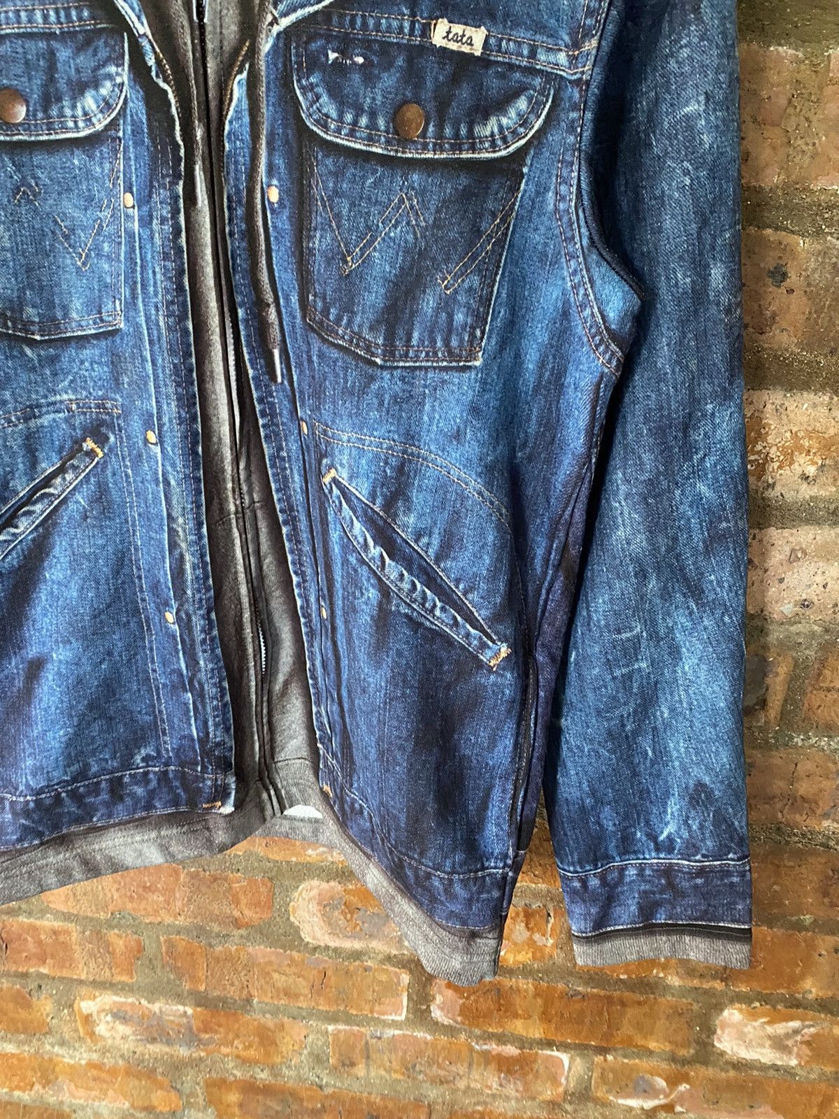 TALKING ABOUT THE ABSTRACTION 🔥TATA iconic trompe l'oeil denim zipper hoodie Size US M / EU 48-50 / 2 - 6 Thumbnail