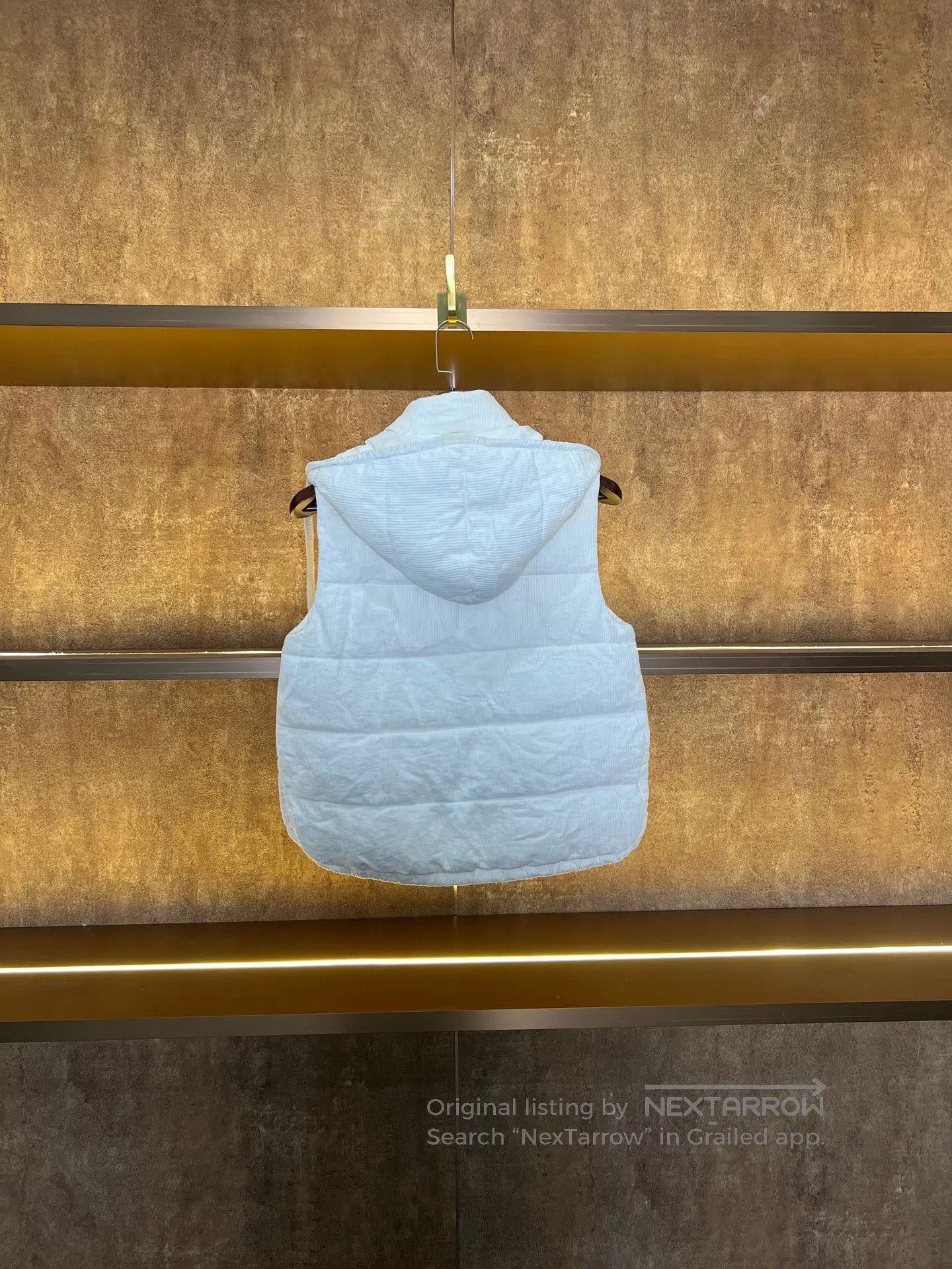 Brunello Cucinelli Brunello Cucinelli White Linen Down Vest| Size US XS / EU 42 / 0 - 2 Thumbnail