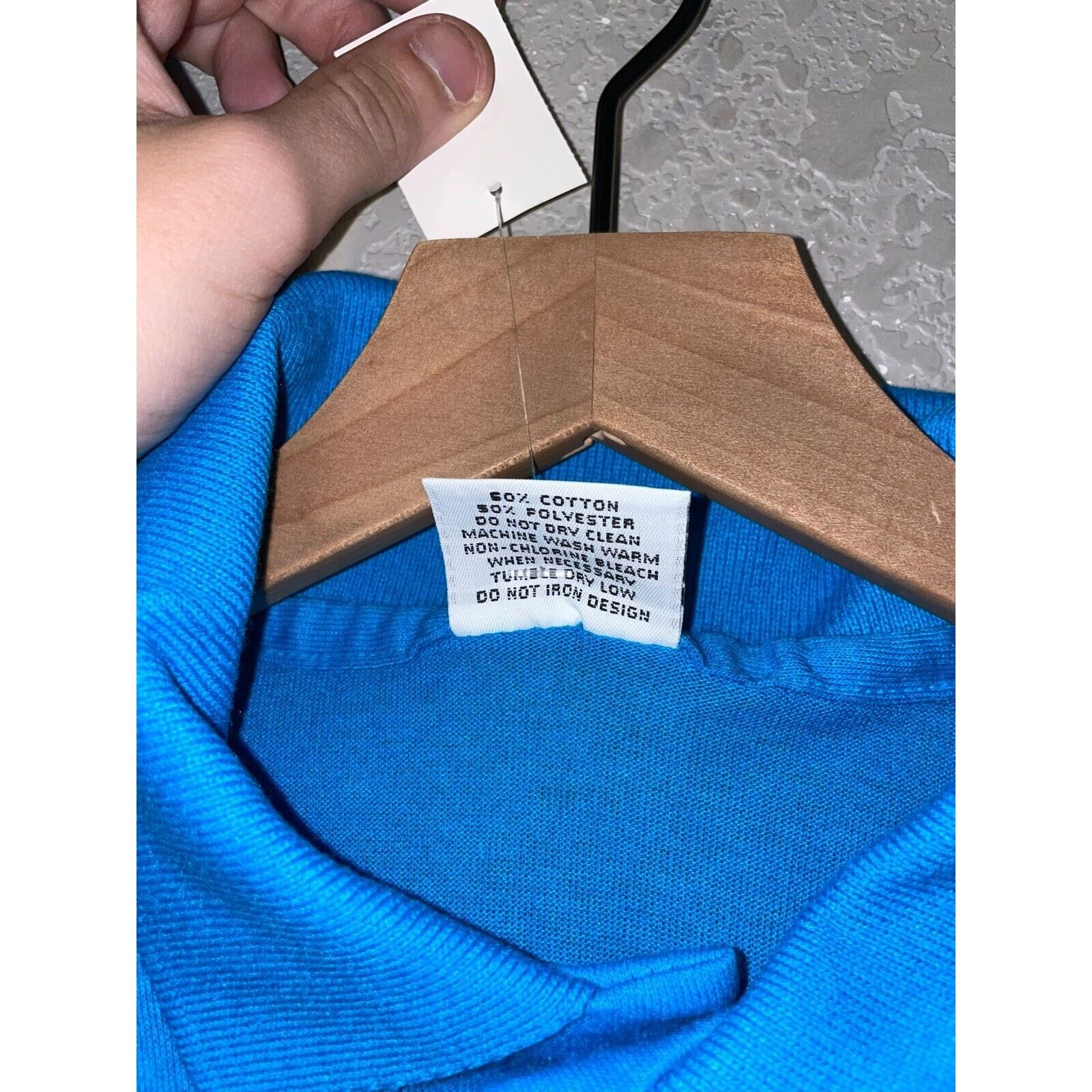 Vintage Vintage Blank Blue Polo Shirt Print-Ons Print Ons 70s XL Size US XL / EU 56 / 4 - 7 Thumbnail