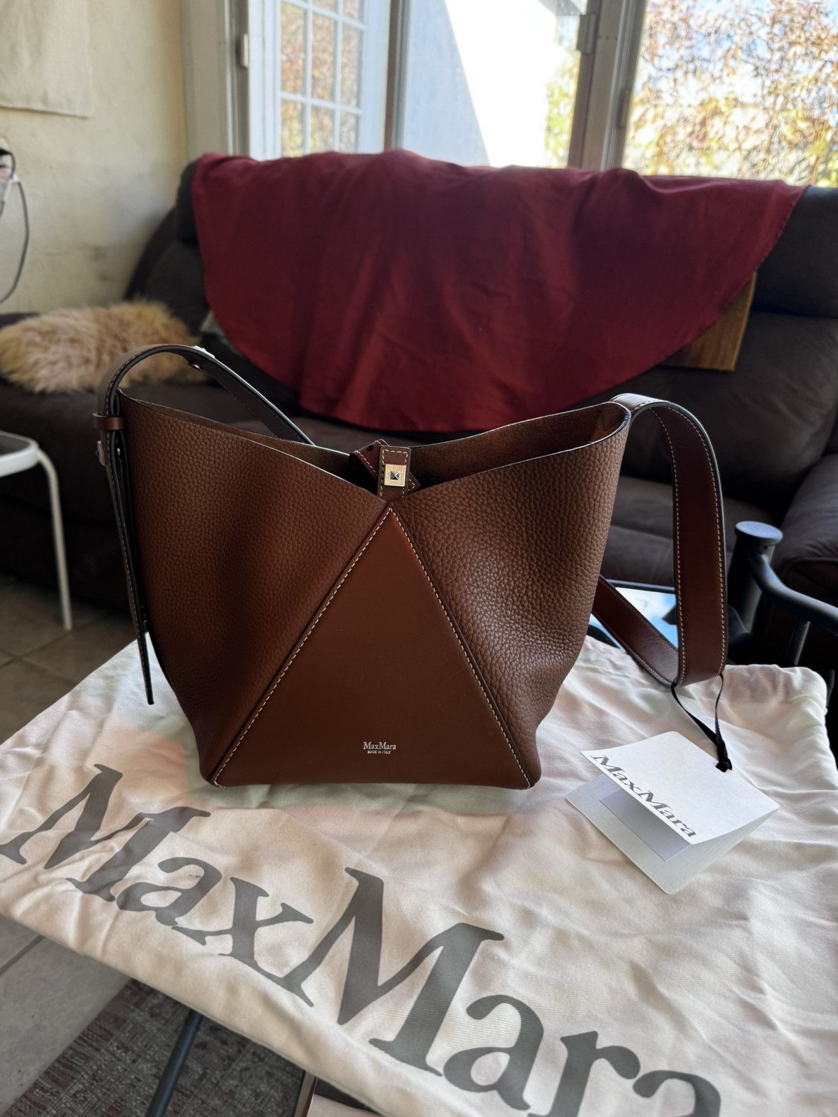 Max Mara Max Mara Small Deer Print Leather Bucket Bag Size ONE SIZE - 11 Thumbnail