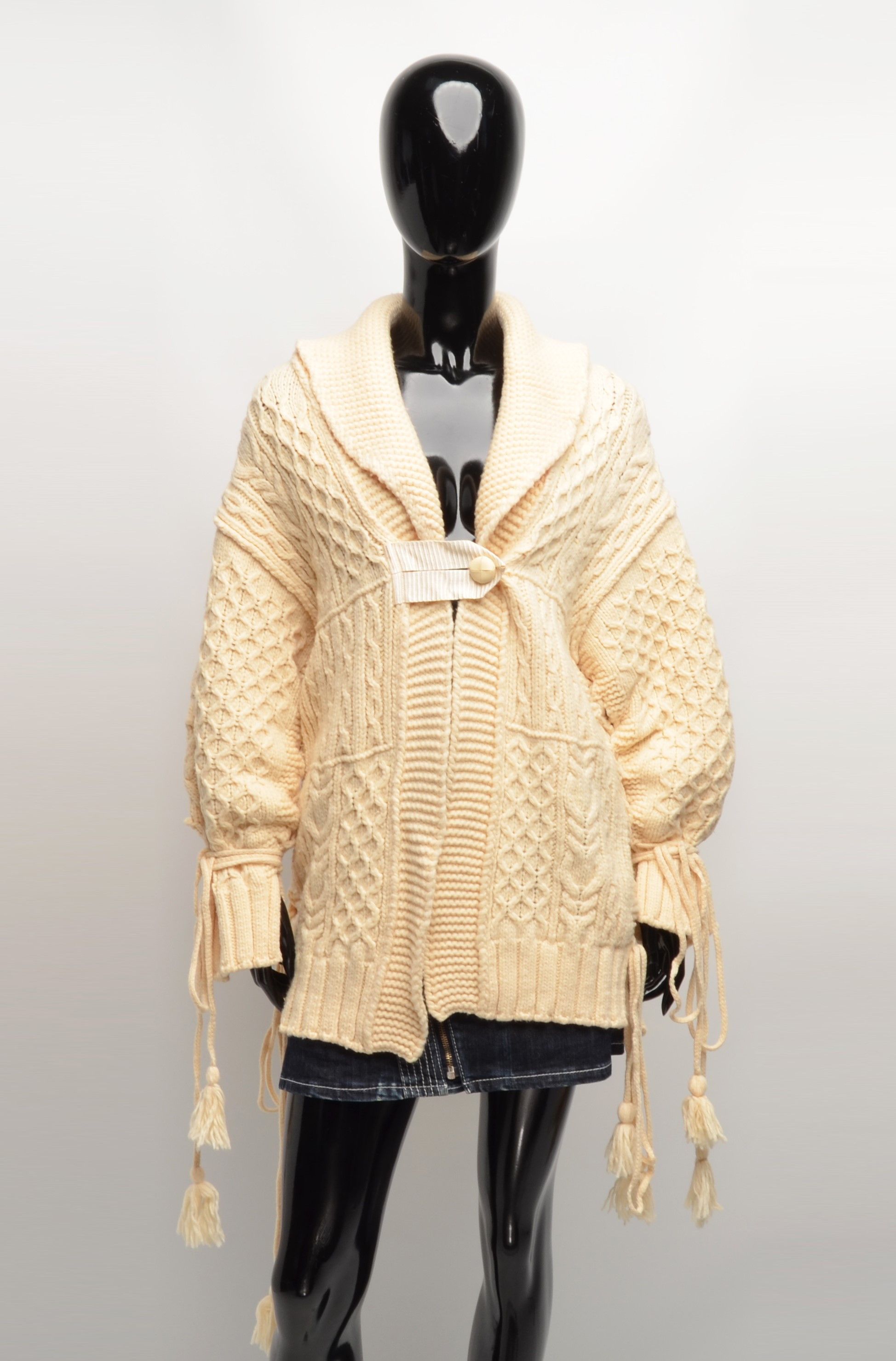 Philosophy di Lorenzo Serafini Philosophy di Lorenzo Serafini Cable Knit Wool Cardigan Size L / US 10 / IT 46 - 1 Thumbnail