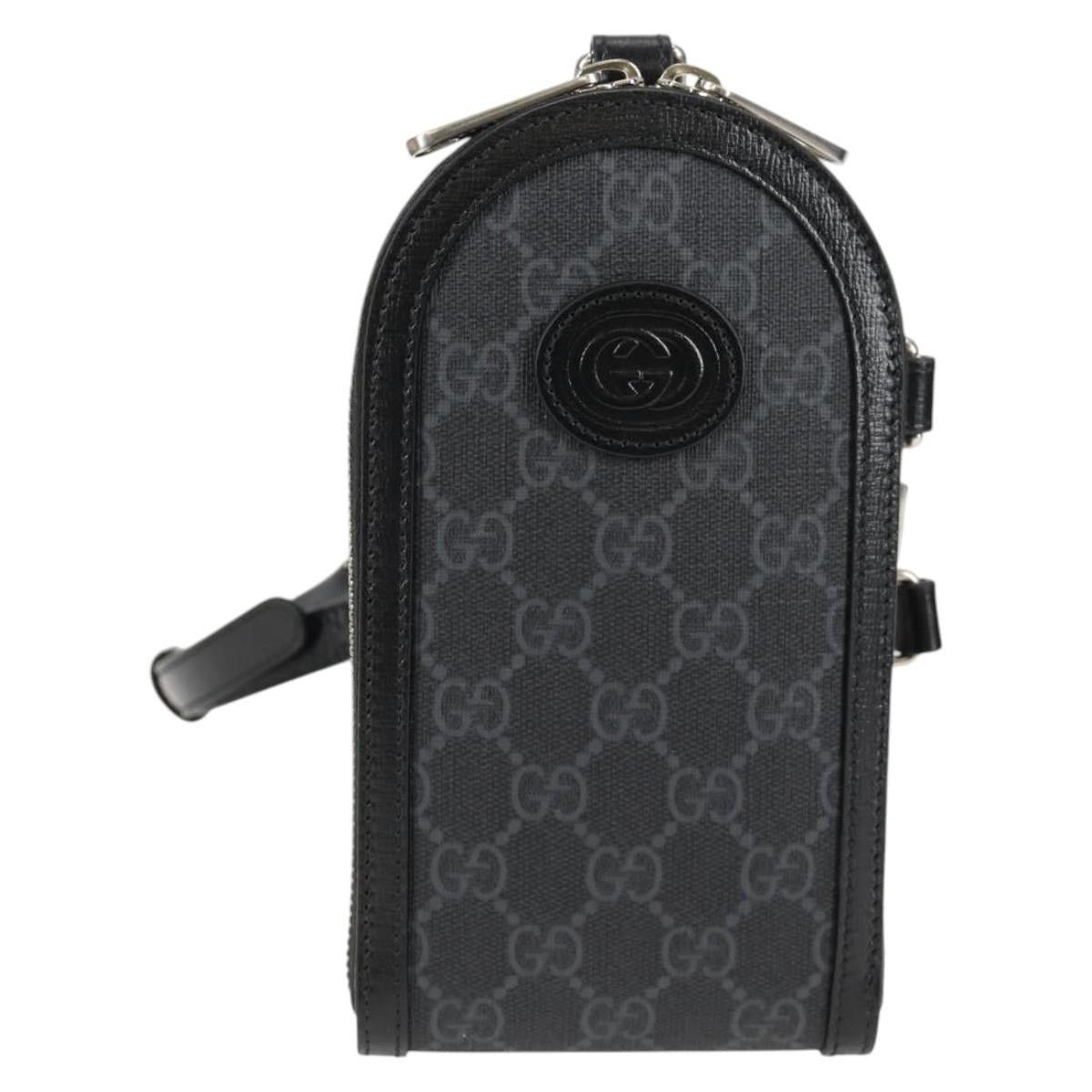 Gucci GUCCI GG Supreme Shoulder Bag Pvc Black Silver Size ONE SIZE - 2 Thumbnail