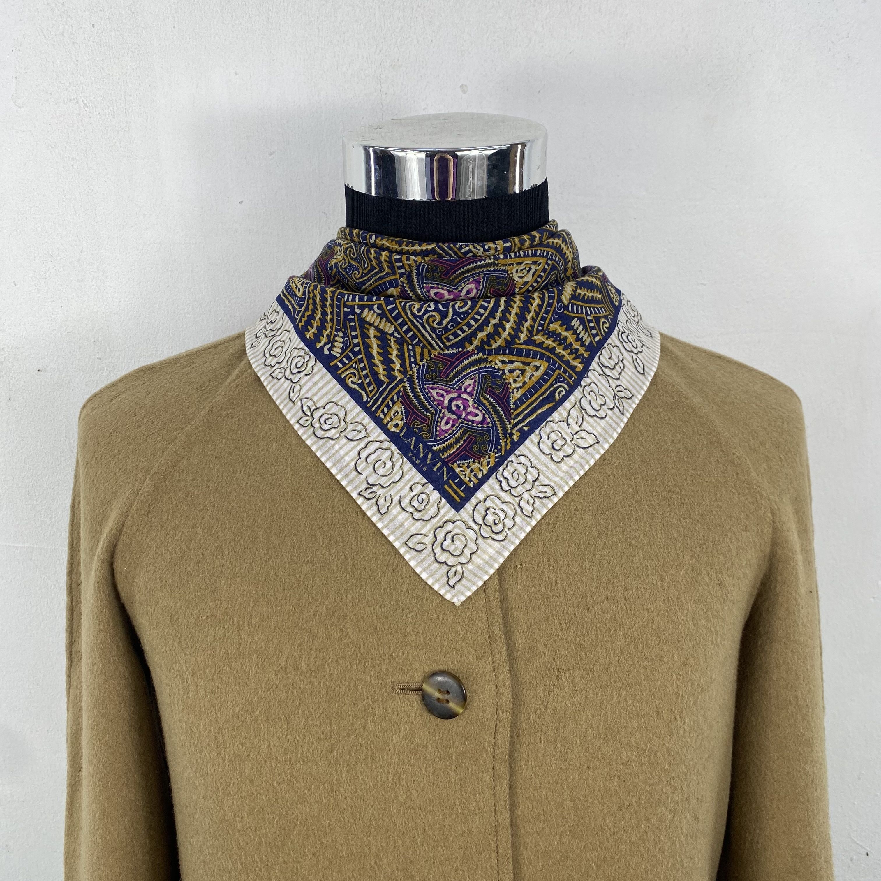 Lanvin Vintage Lanvin Paris Geometric Floral Cotton Handkerchief Size ONE SIZE - 2 Thumbnail